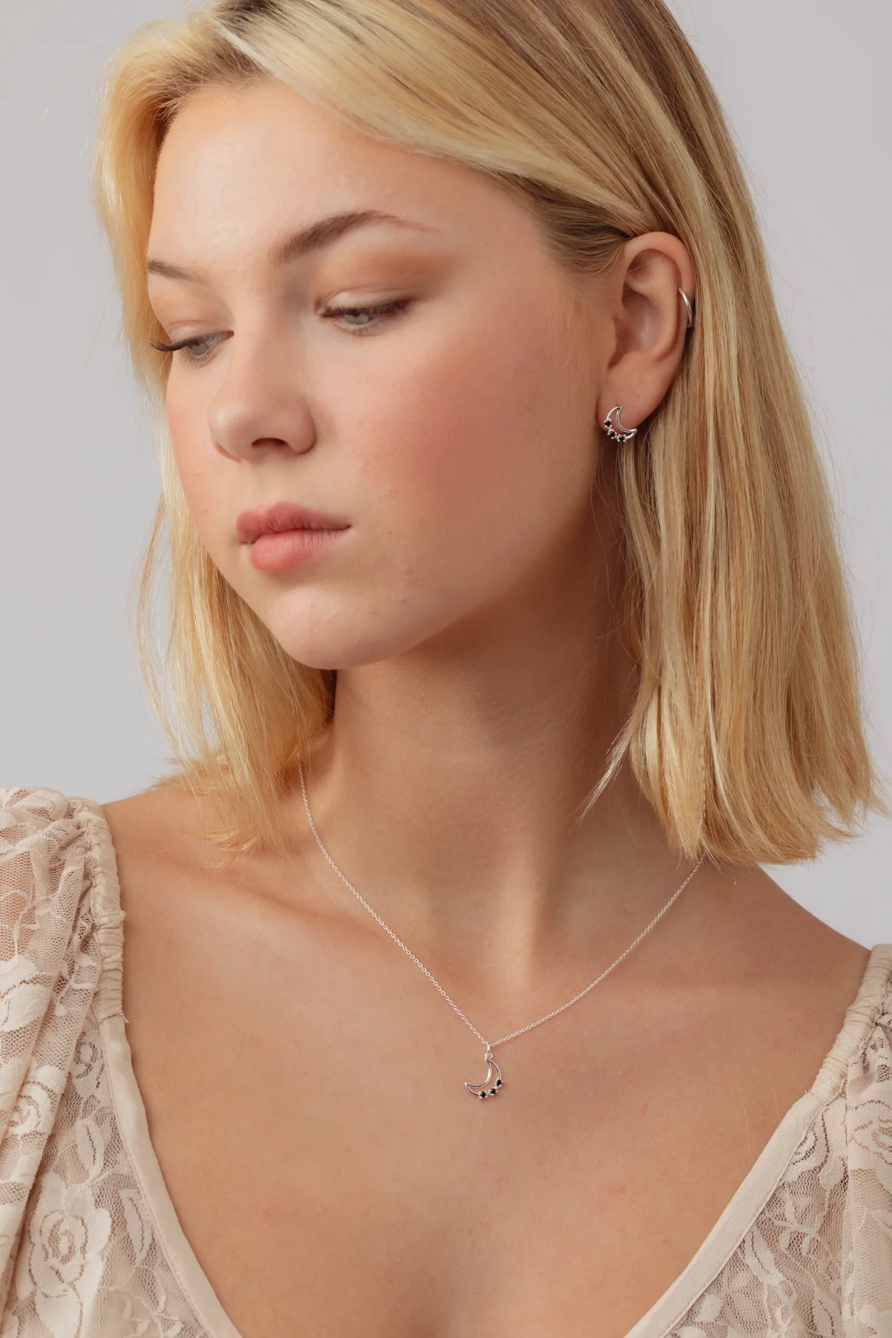 Moonlight Black Onyx Silver Necklace - Image 3