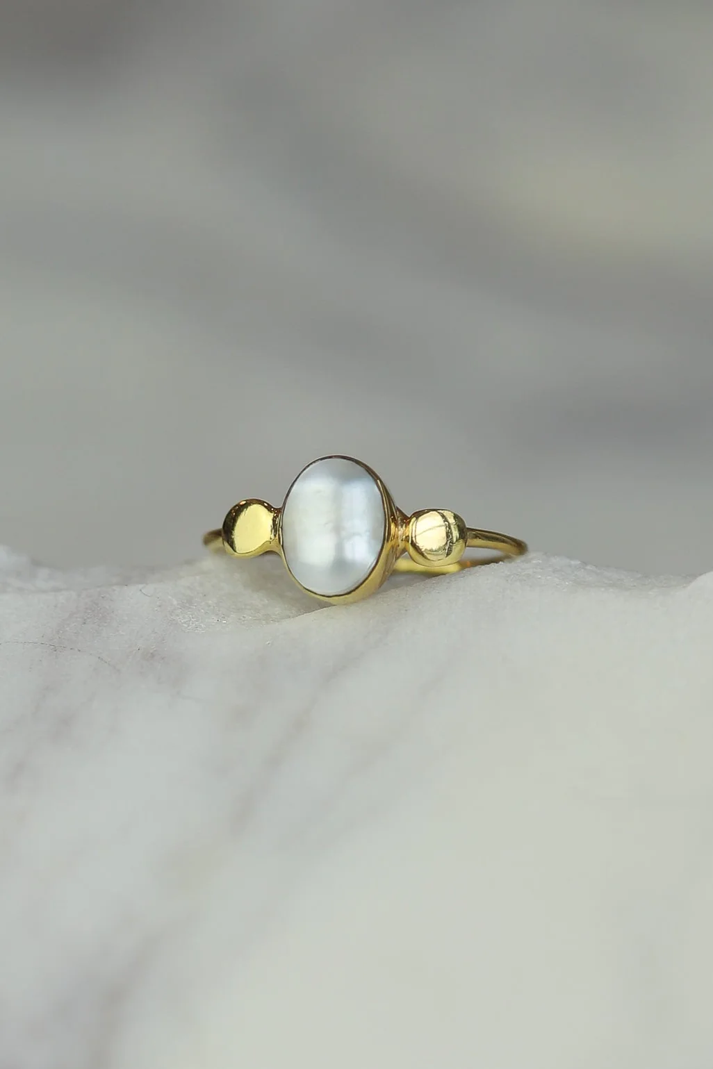 Gold Pearl Edna Ring