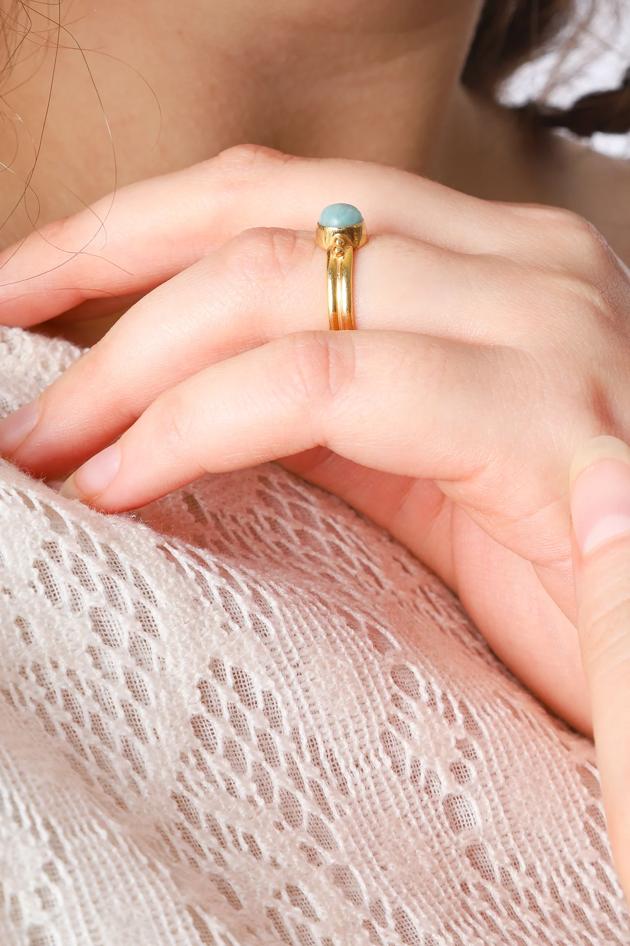 Gold Amazonite Uko Ring - Image 4