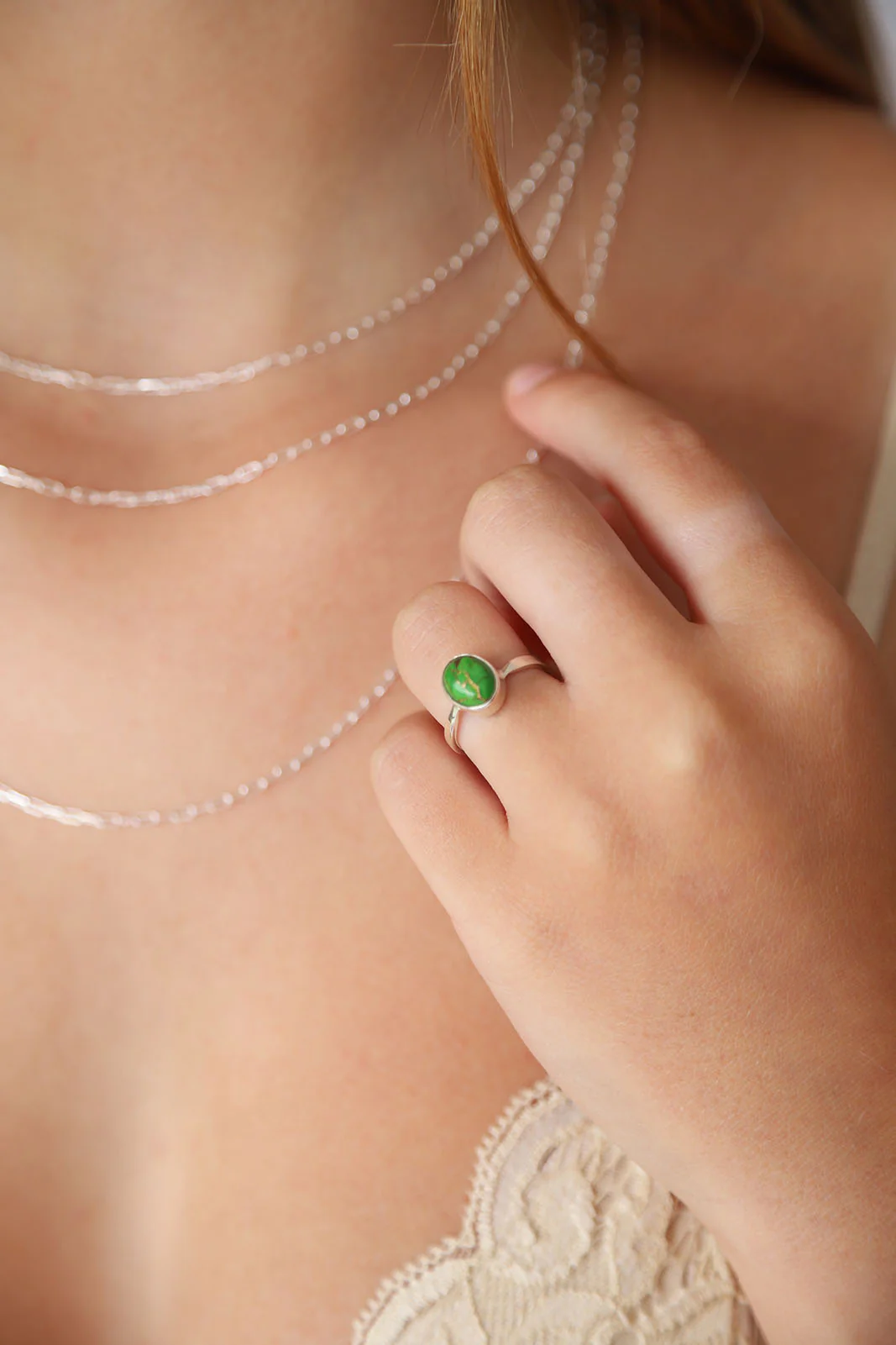 Green Copper Turquoise Ada Ring