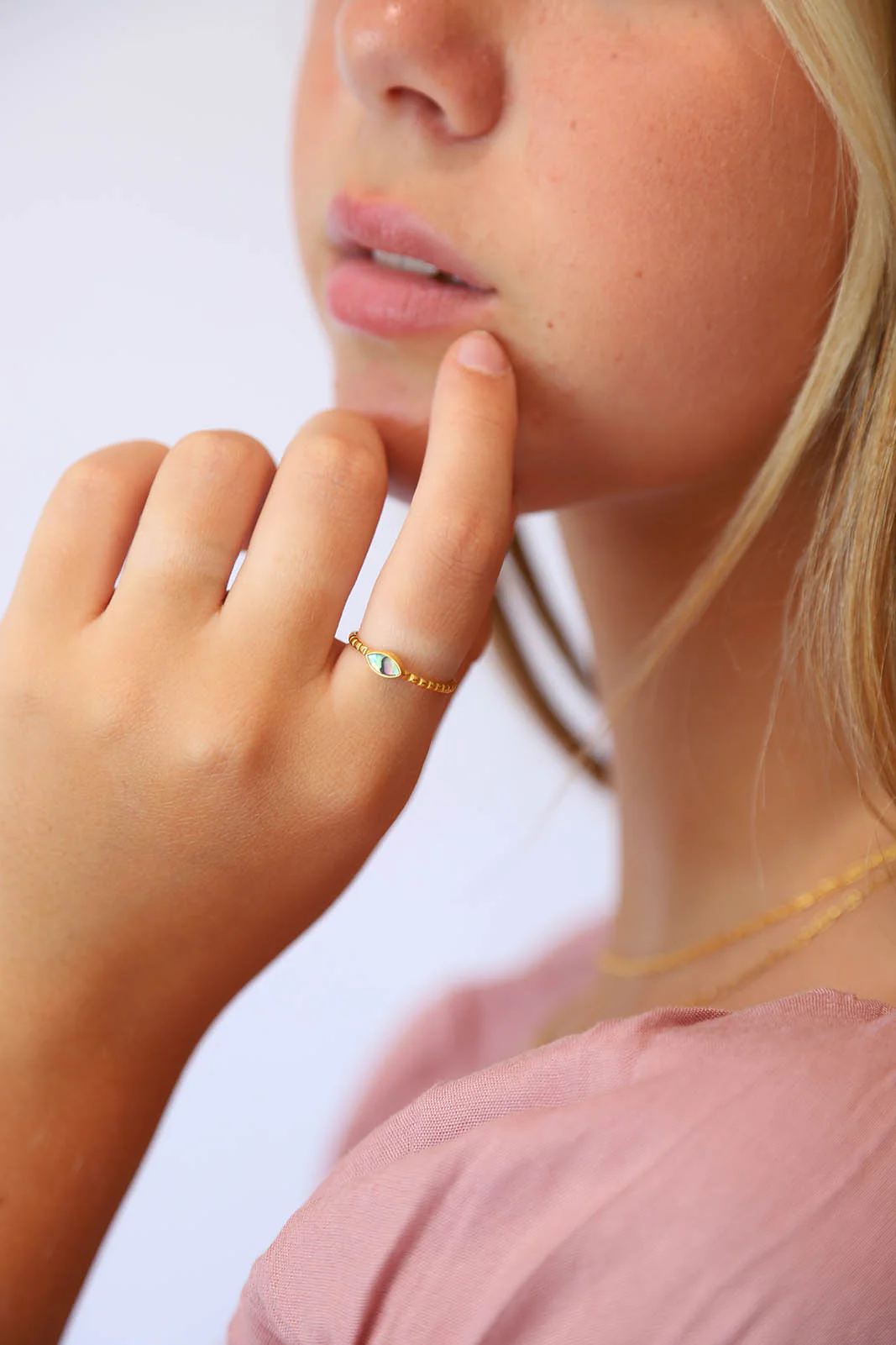 Gold Paua Shell Oli Tiny Ring