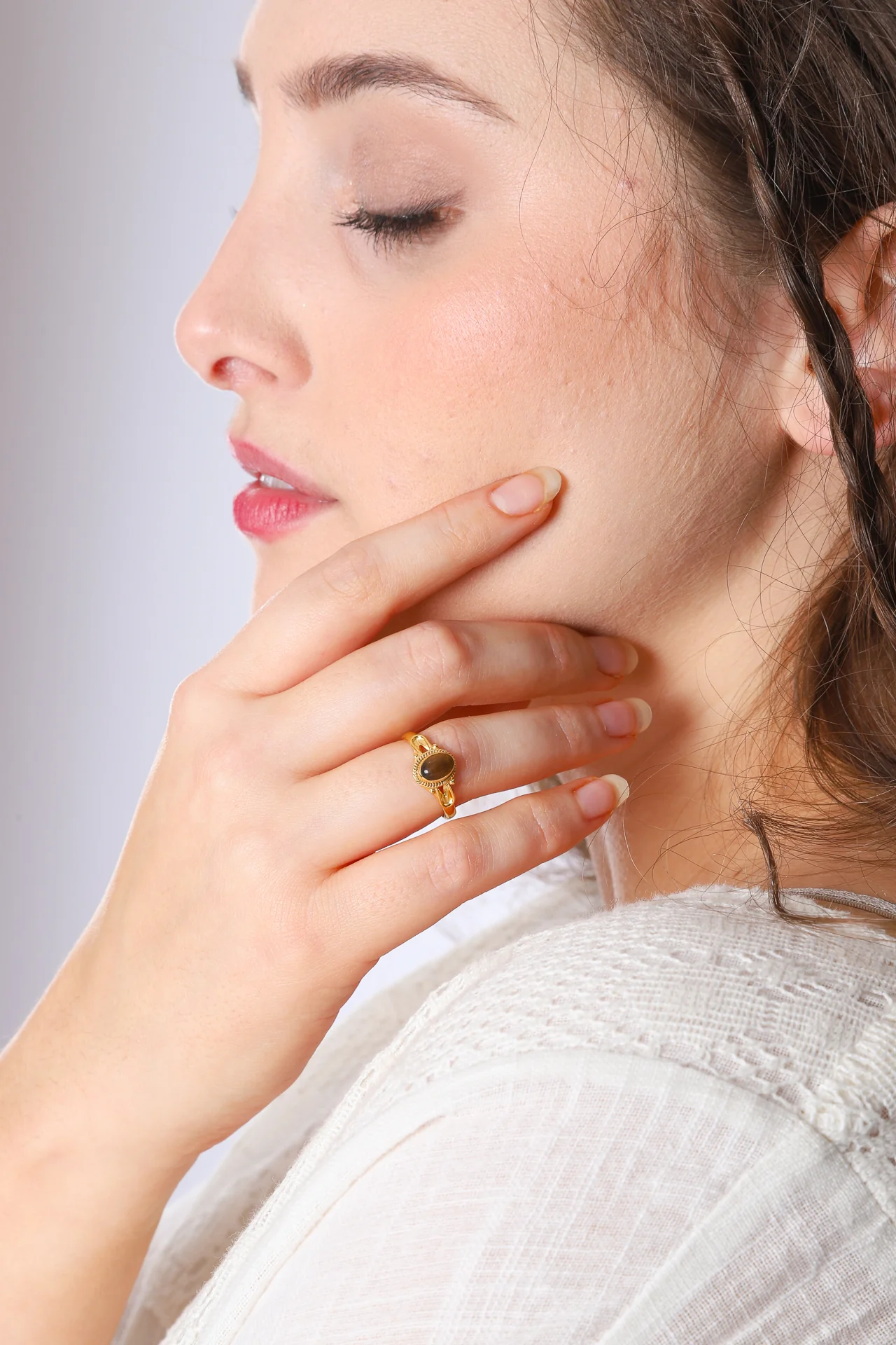 Gold Tigers Eye Cardi Ring - Image 2
