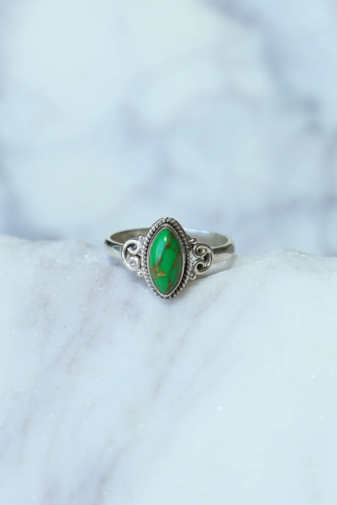 Green Turquoise Yasmin Marquise Ring