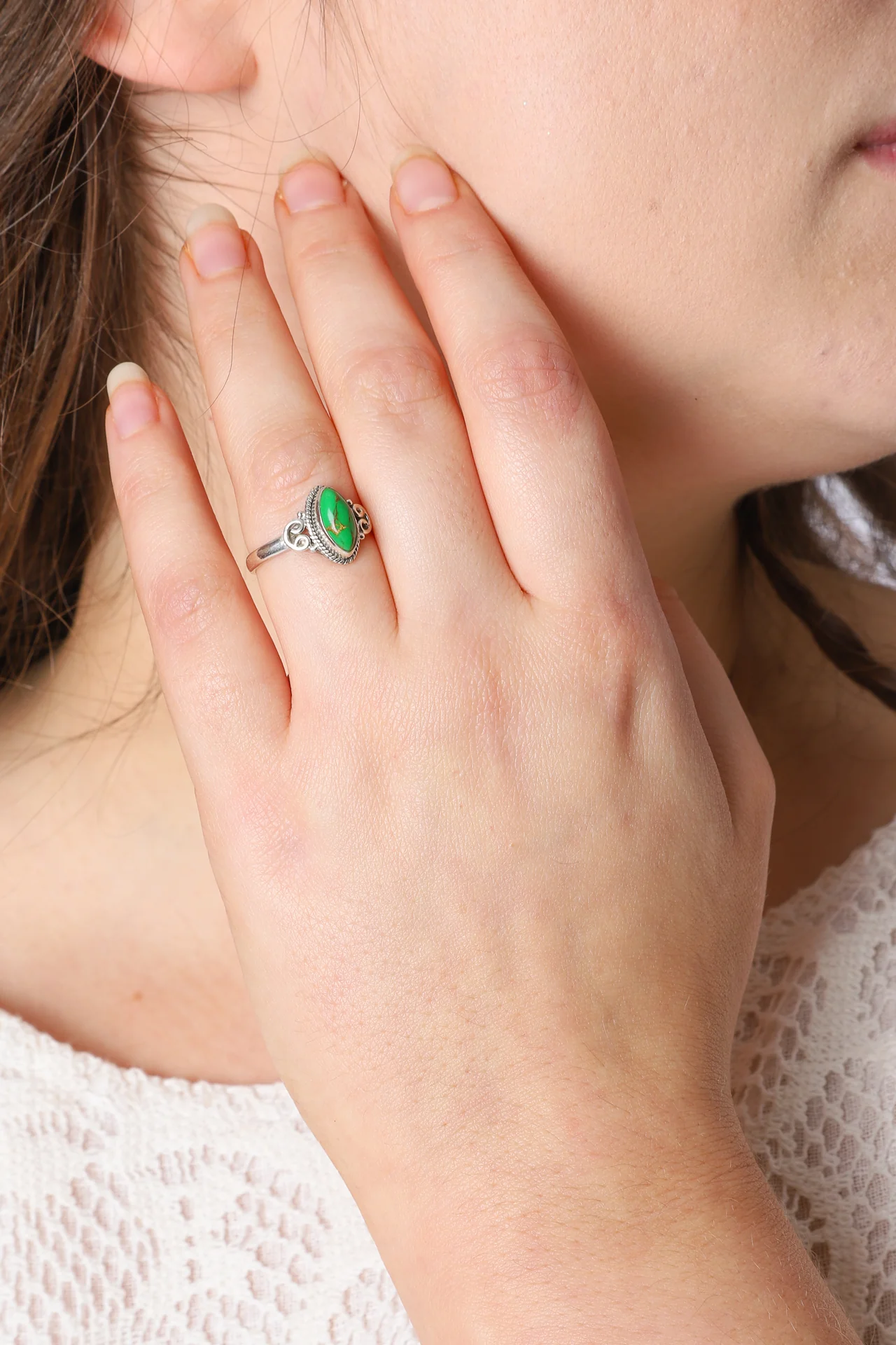 Green Turquoise Yasmin Marquise Ring - Image 2