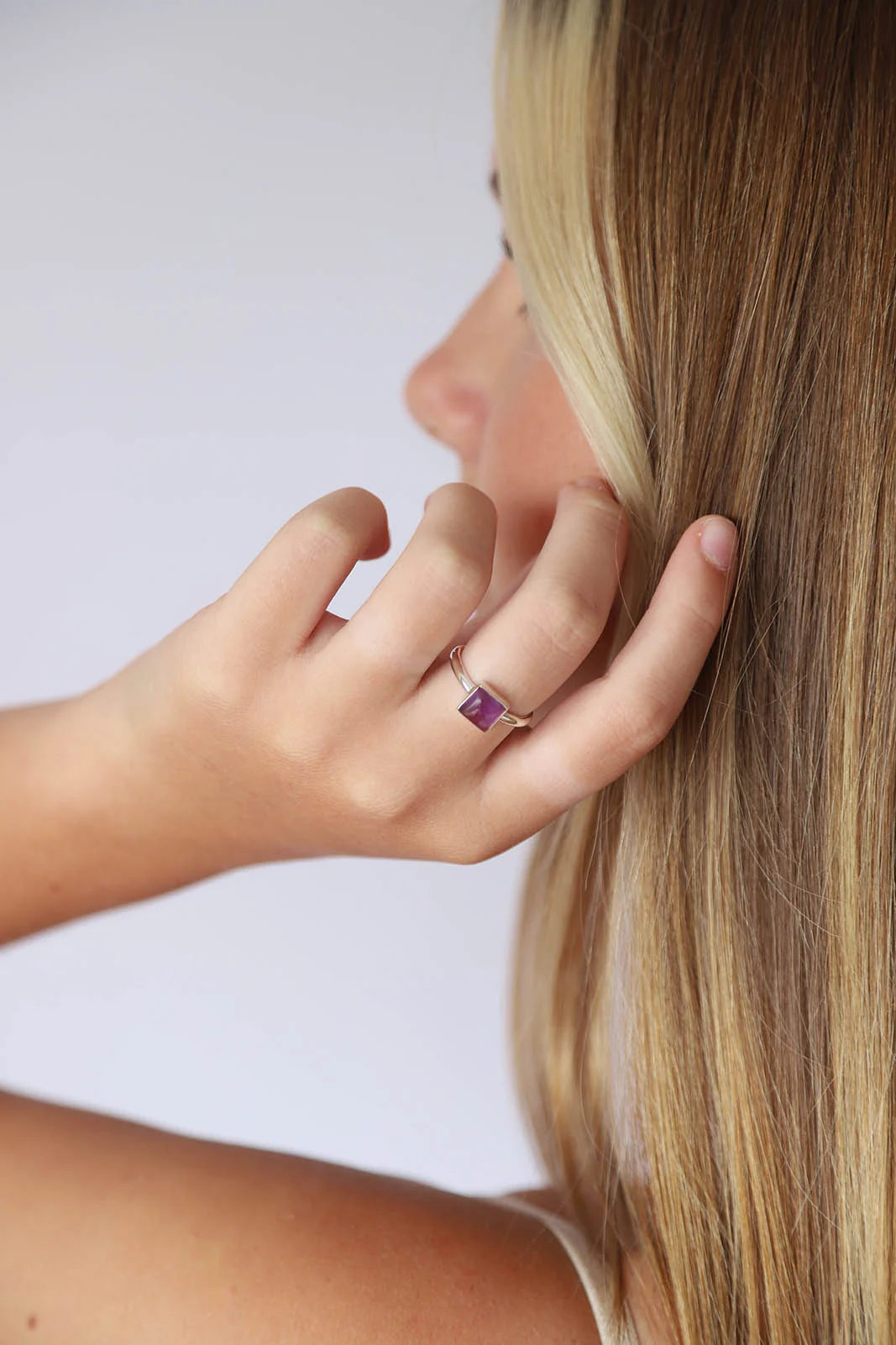 Amethyst Jolie Square Stone Ring - Image 3