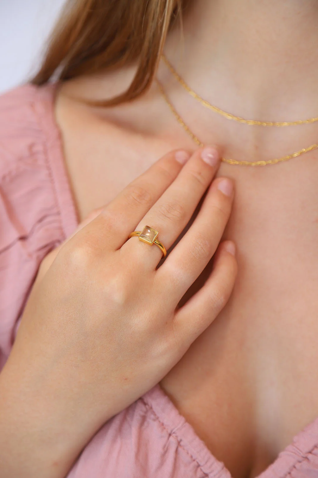 Lemon Quartz Jolie Square Ring - Image 2