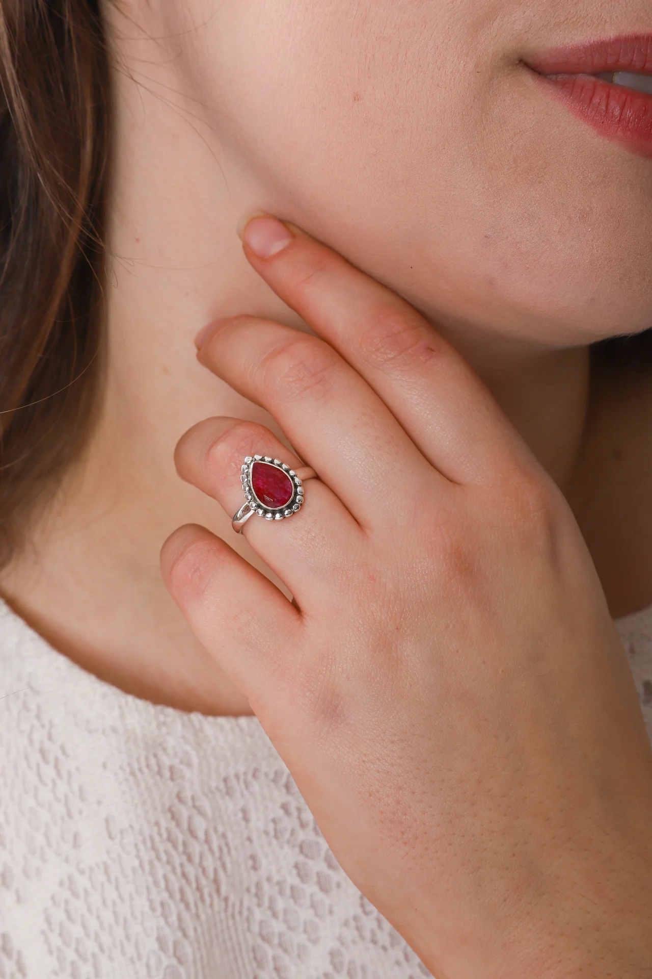 Ruby Mona Tear & Dot Ring - Image 2