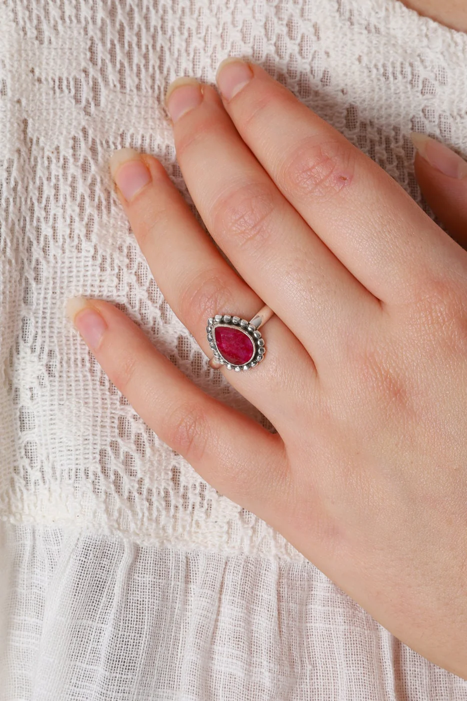 Ruby Mona Tear & Dot Ring - Image 4