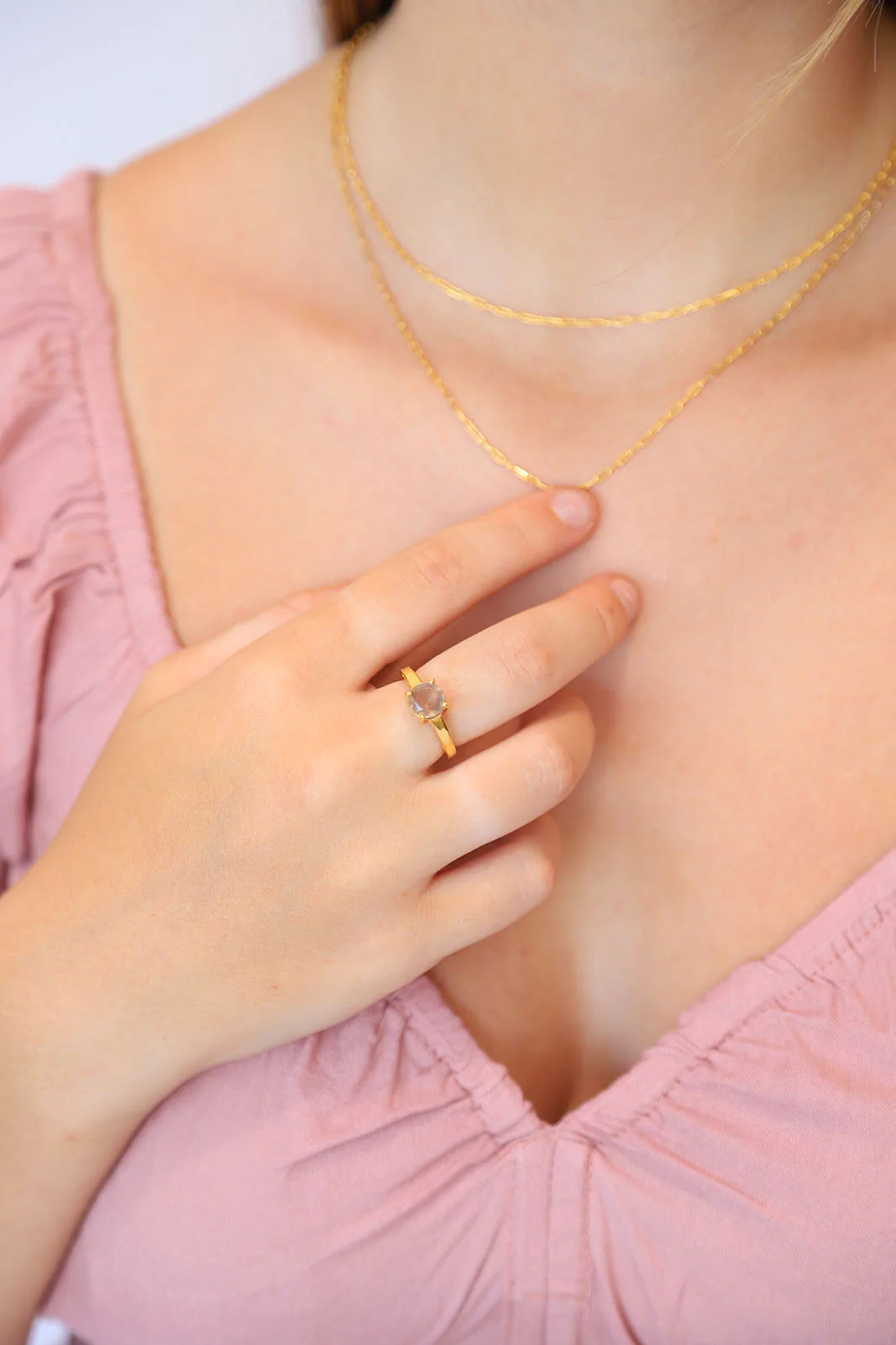 Gold Smoky Quartz Agatha Claw Set Ring - Image 2