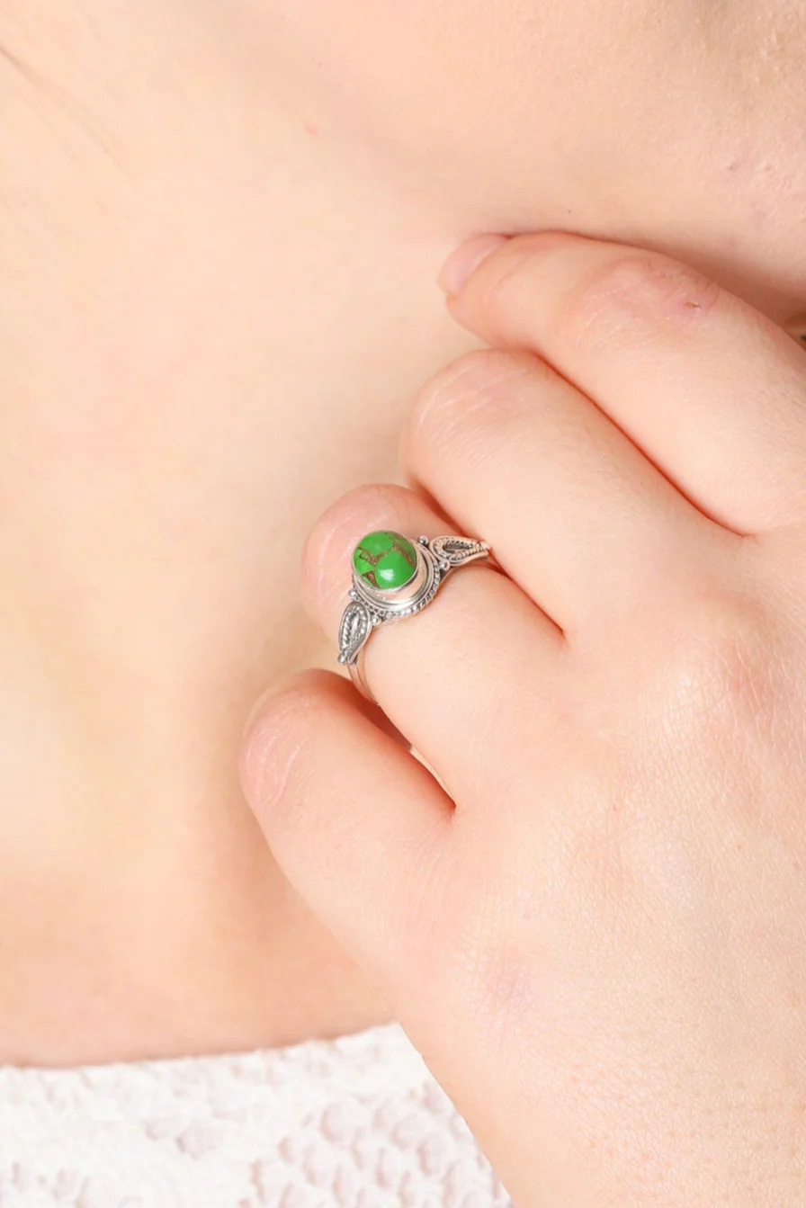 Green Turquoise Jacinta Ring - Image 4