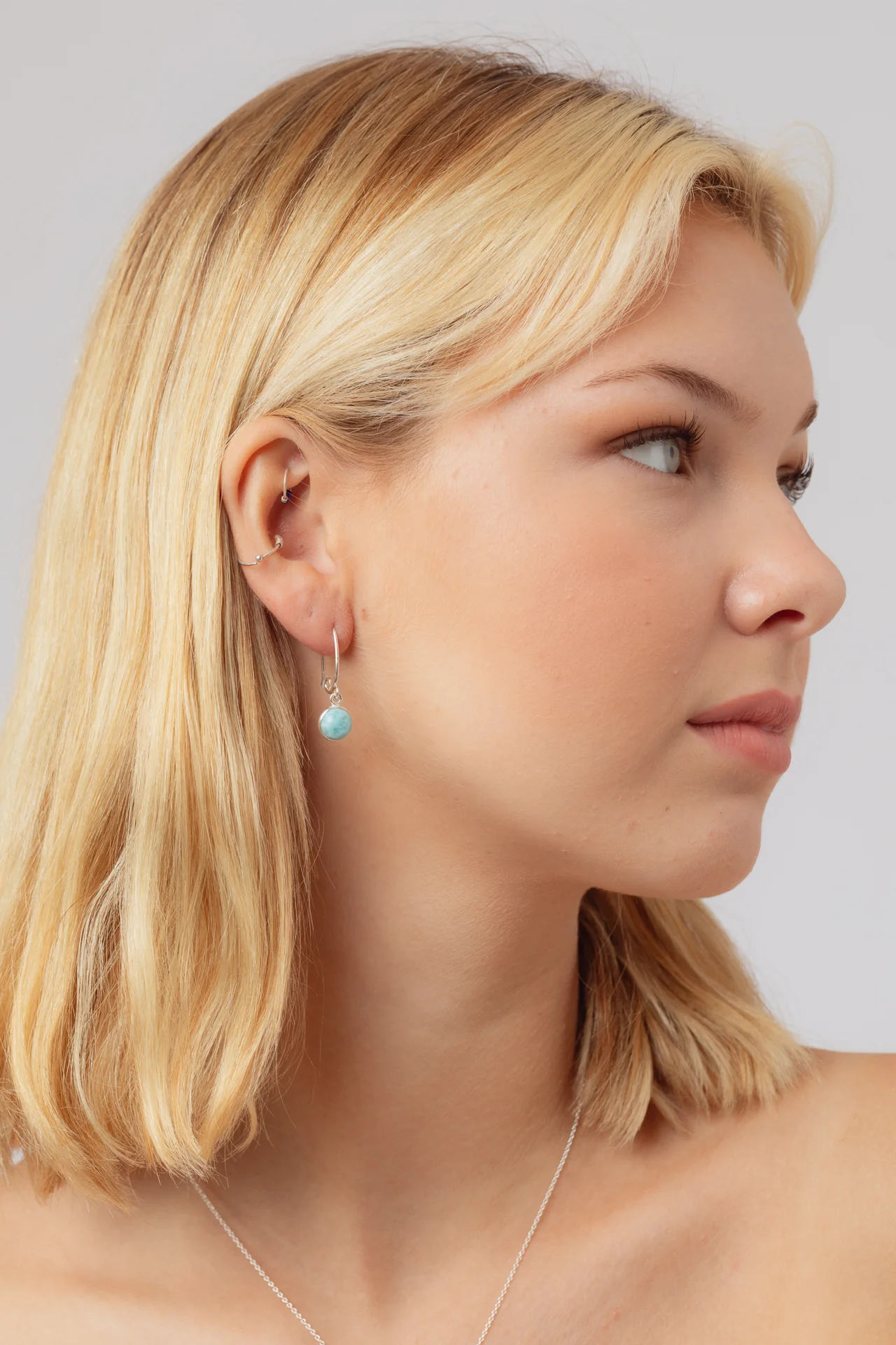 Salia Swirl Larimar Hoops - Image 3