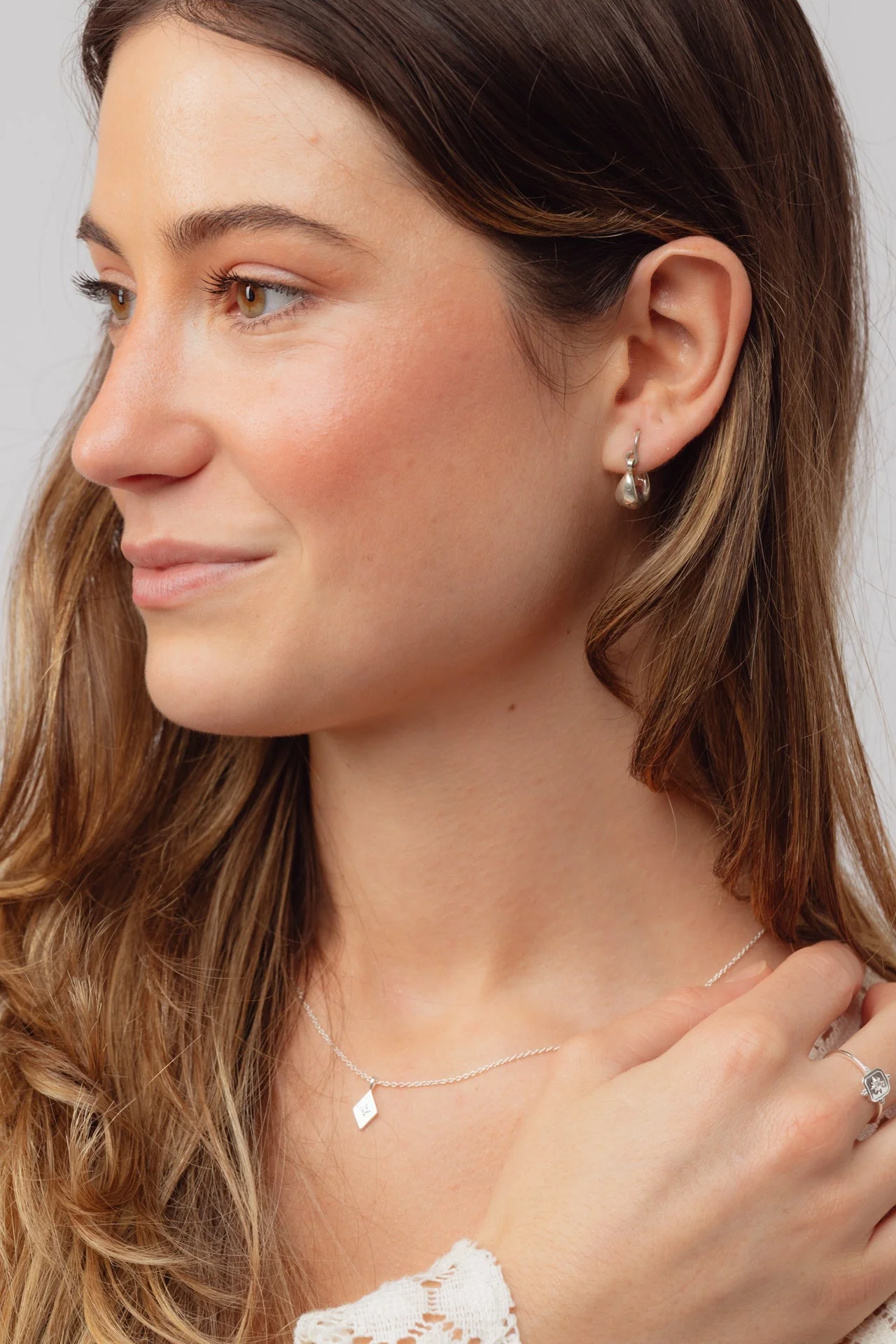 Kiera Small Puff Hoops - Image 3