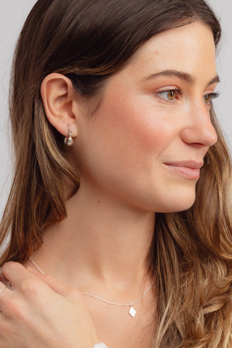 Kiera Small Puff Hoops - Image 4