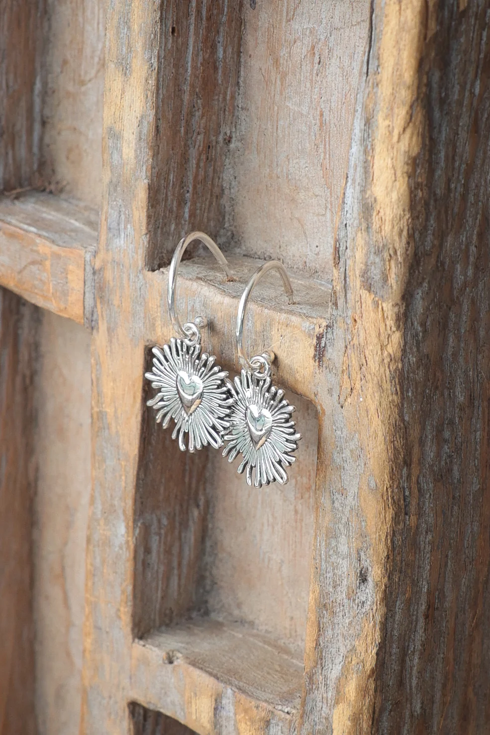 Sacred Heart Charm Earrings - Image 3