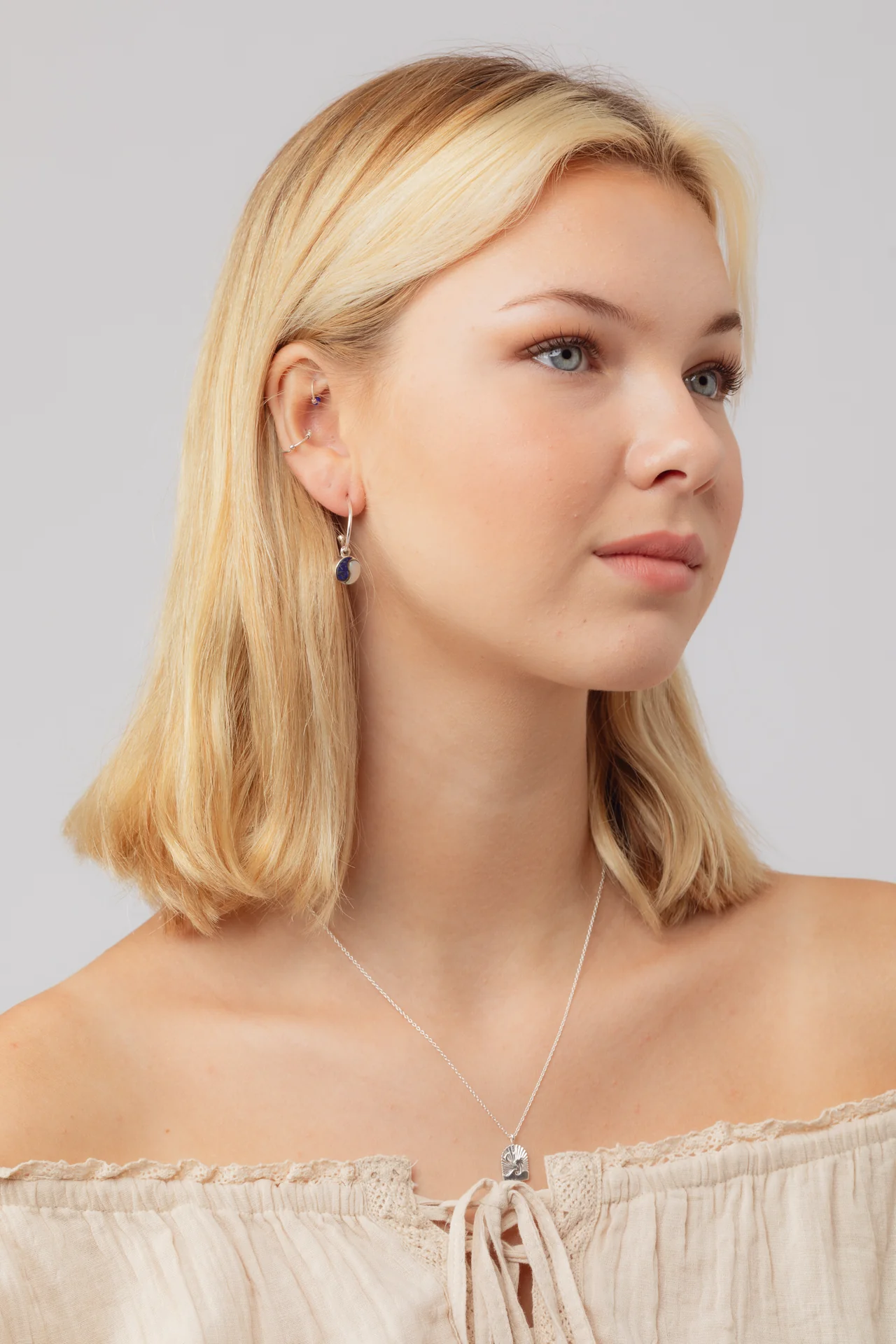 Yin Yang Charm Hoops - Image 2