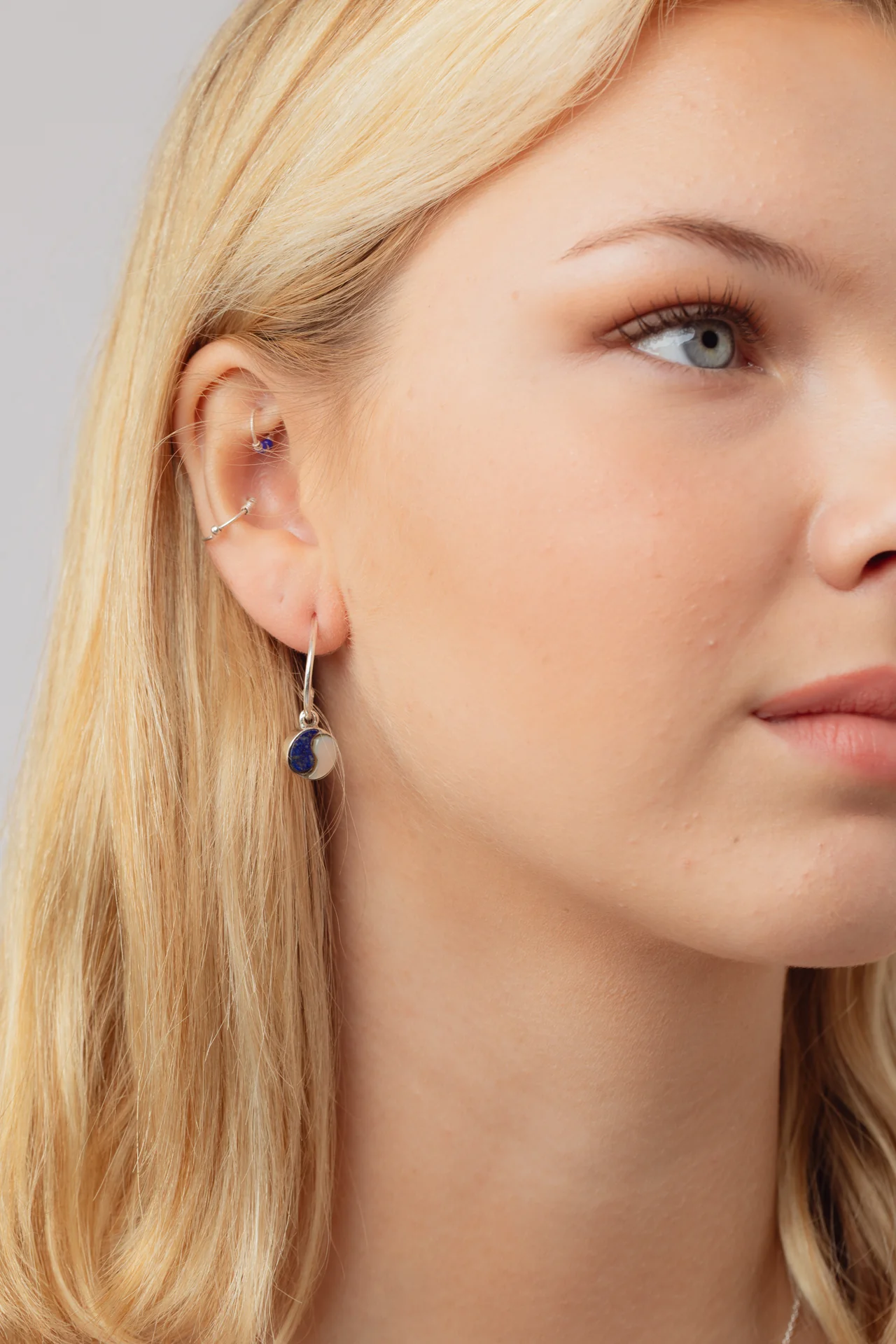 Yin Yang Charm Hoops - Image 3