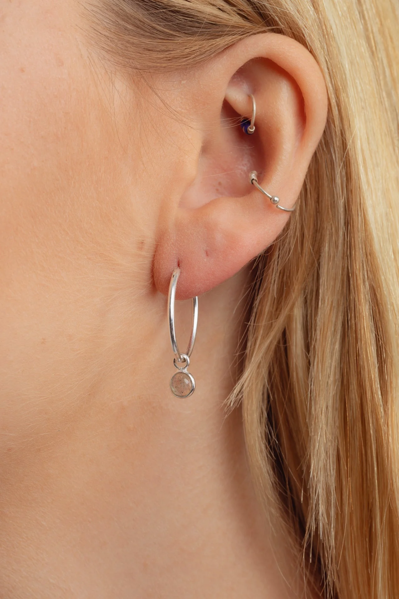 Eira Labradorite Droplet Hoops - Image 3