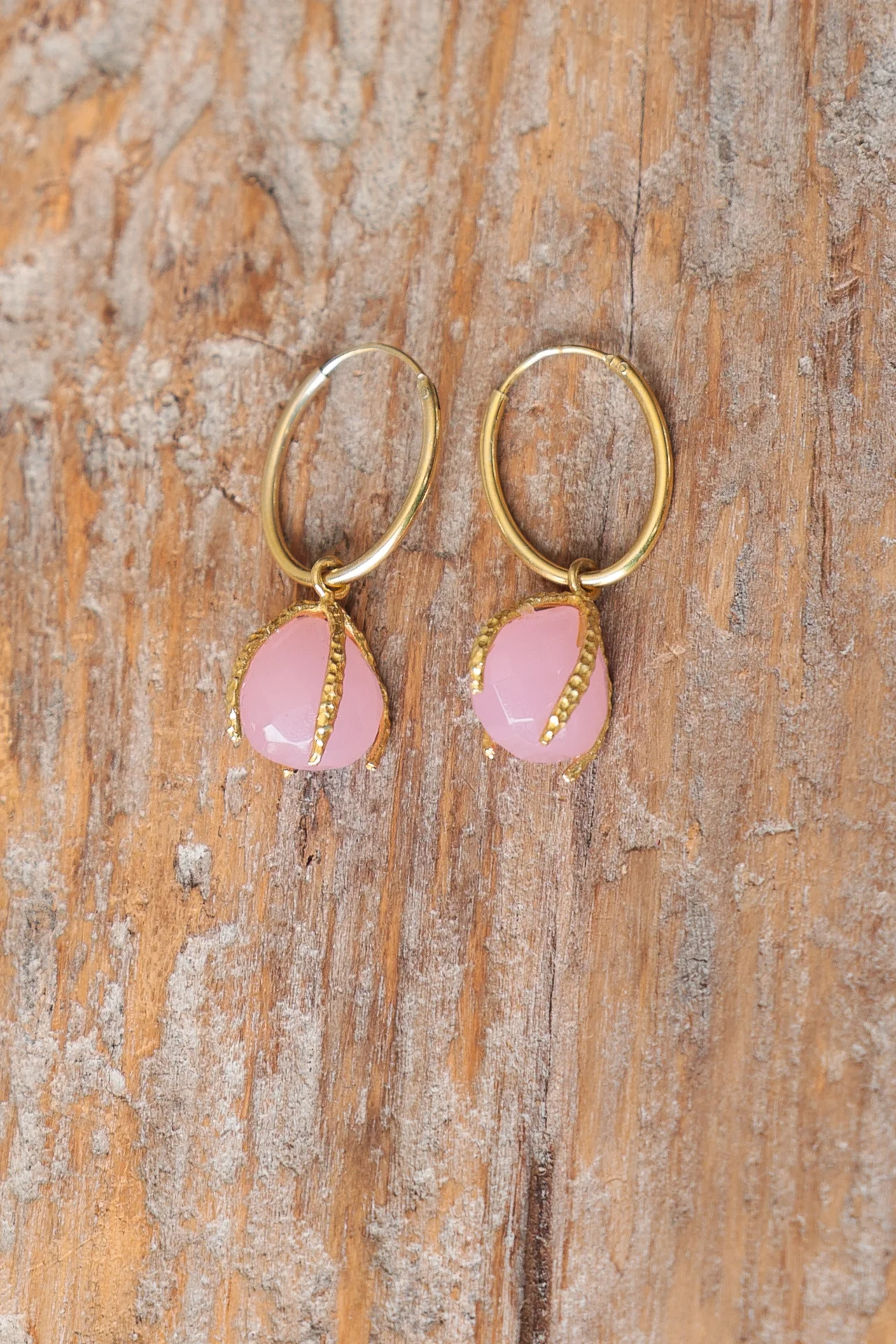 Yana Pink Calcite Claw Set Earrings - Image 2