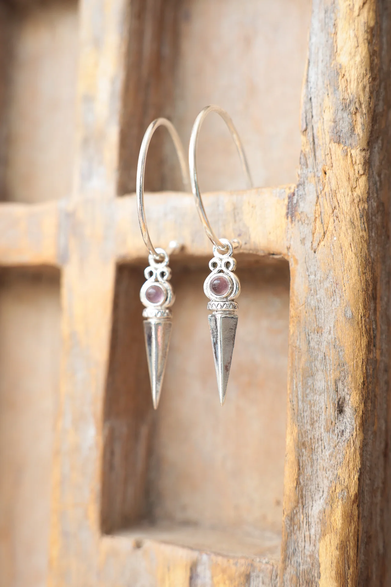 Tissa Amethyst Hoops - Image 2