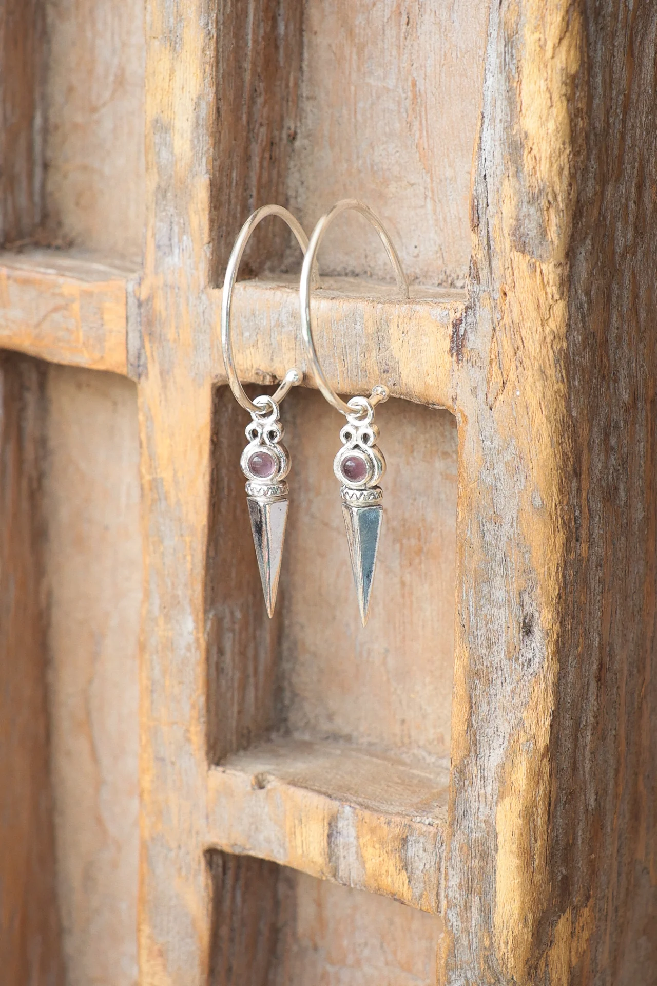 Tissa Amethyst Hoops - Image 3