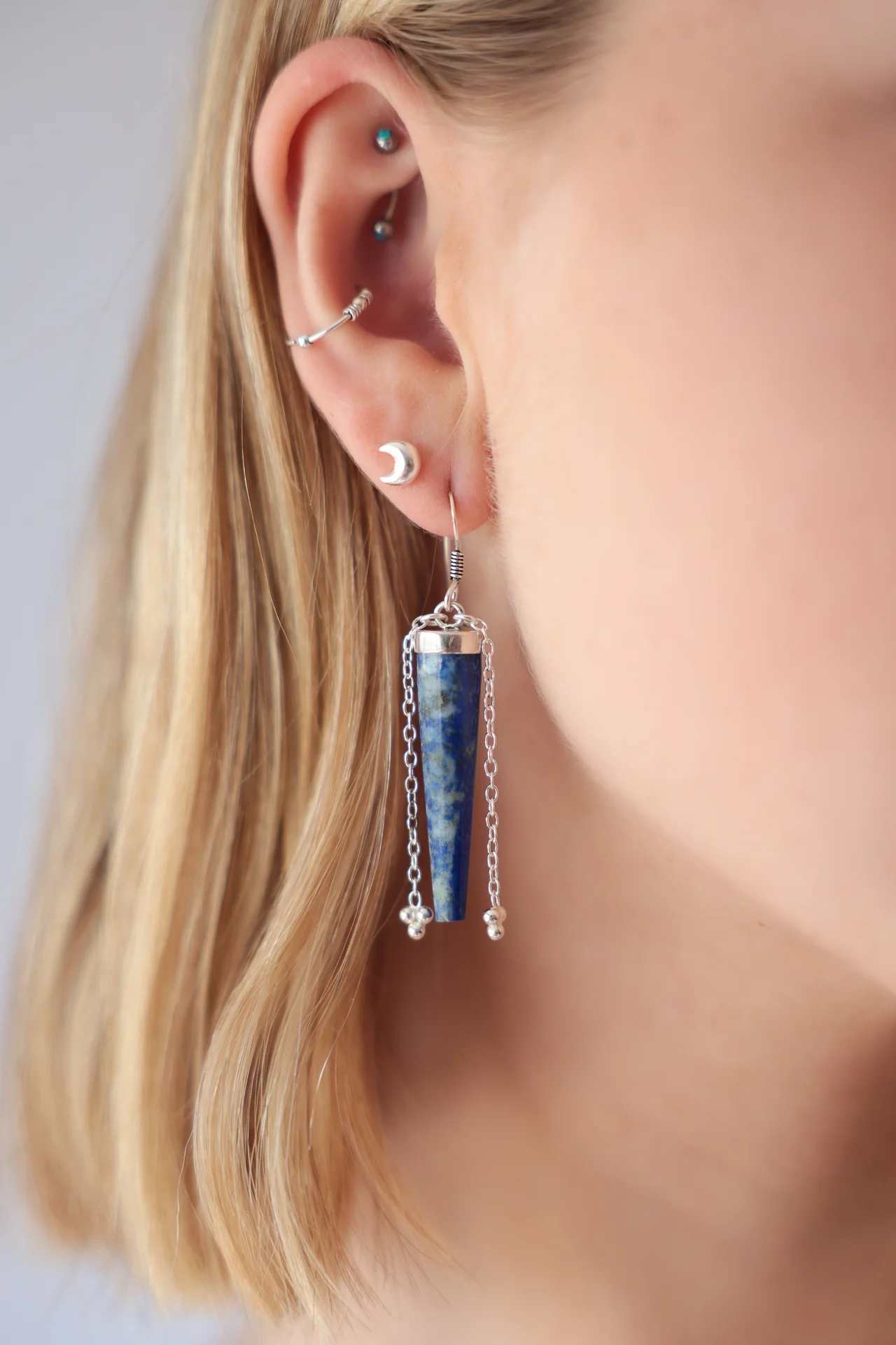 Lapis Spike Earrings - Image 2