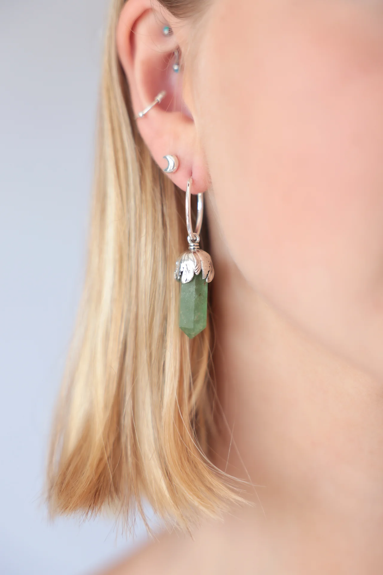 Bellflower Green Aventurine Earrings - Image 2