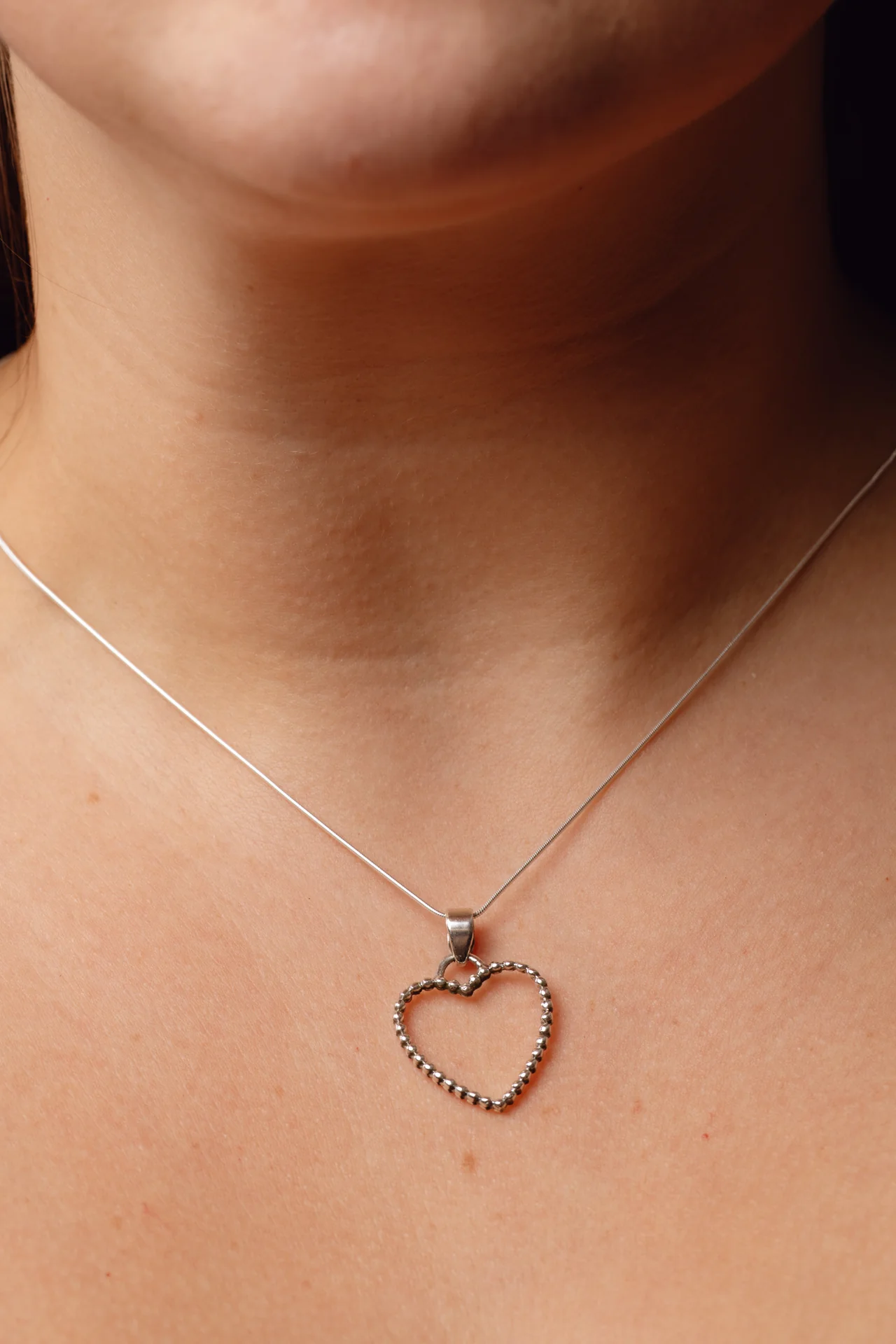 Seeded Open Heart Pendant