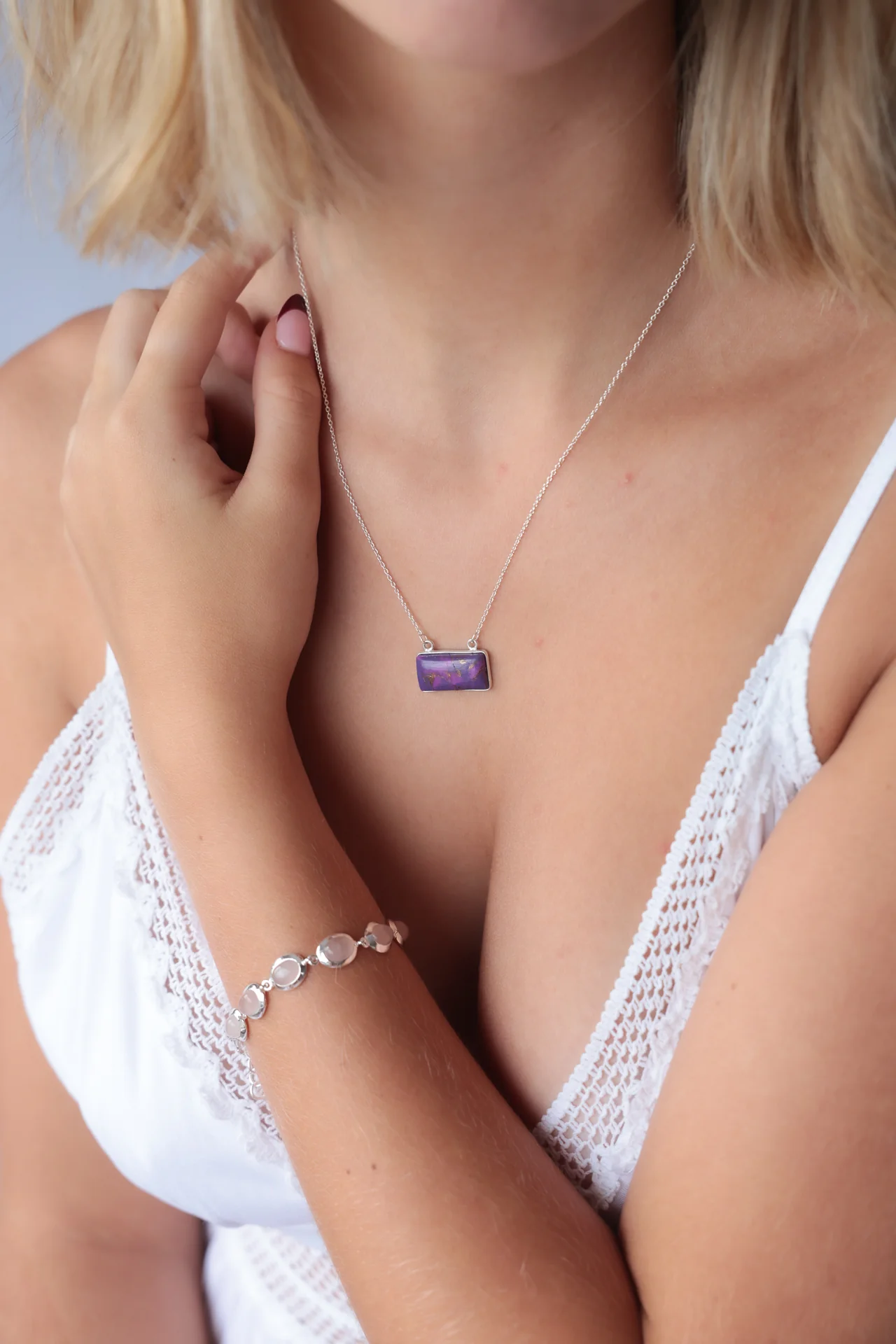 Niveena Purple Turquoise Necklace