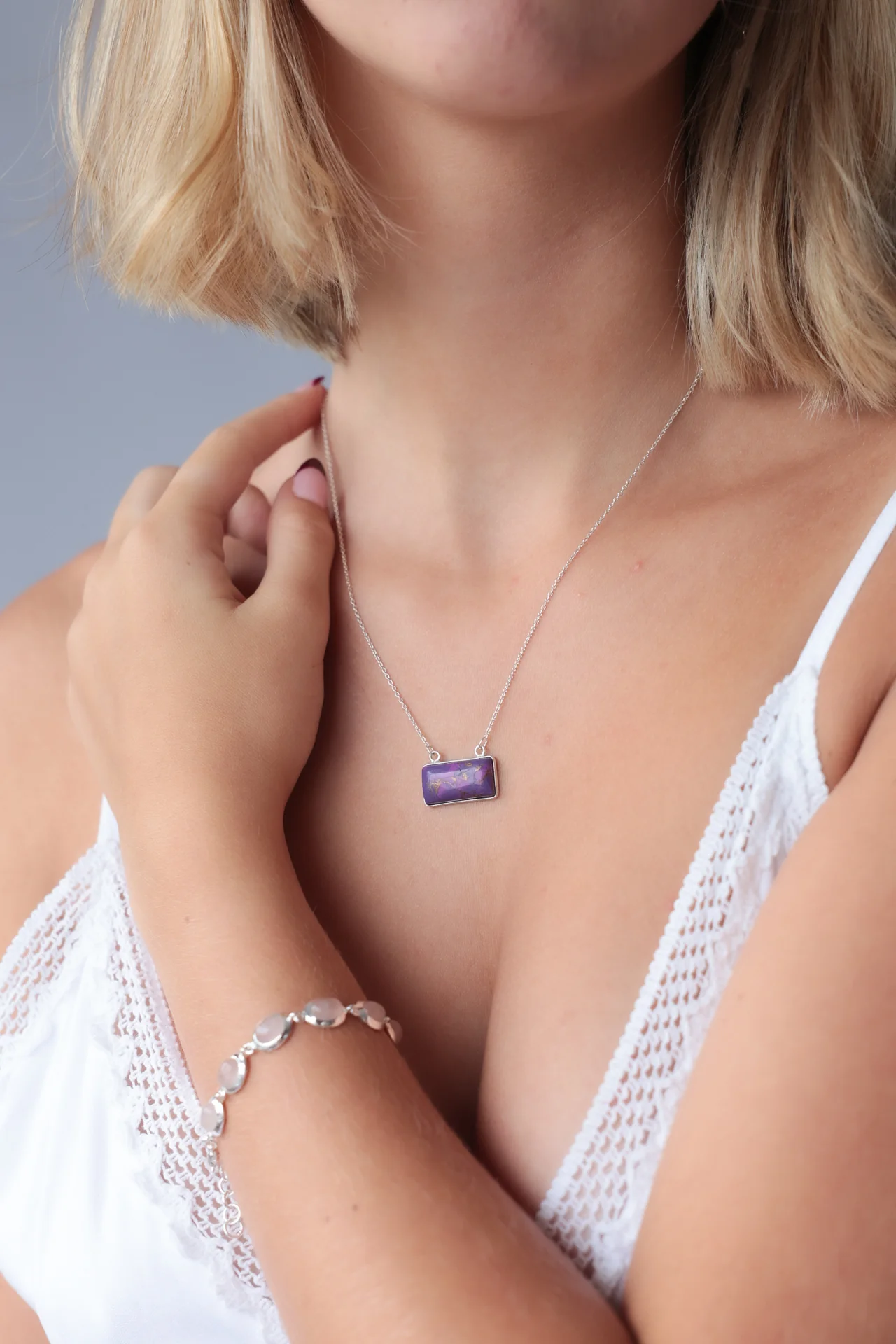 Niveena Purple Turquoise Necklace - Image 2