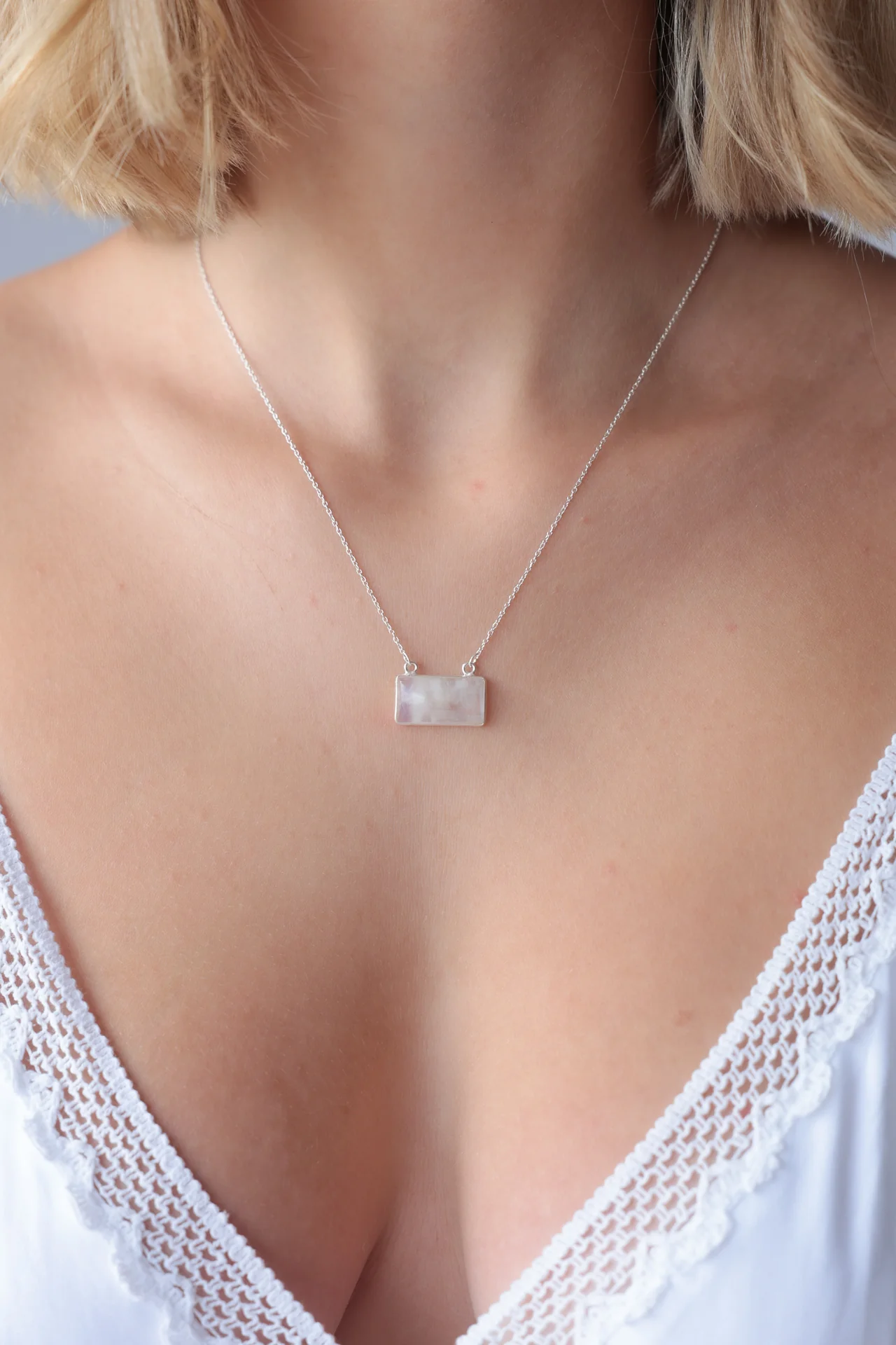 Niveena Rainbow Moonstone Necklace - Image 2