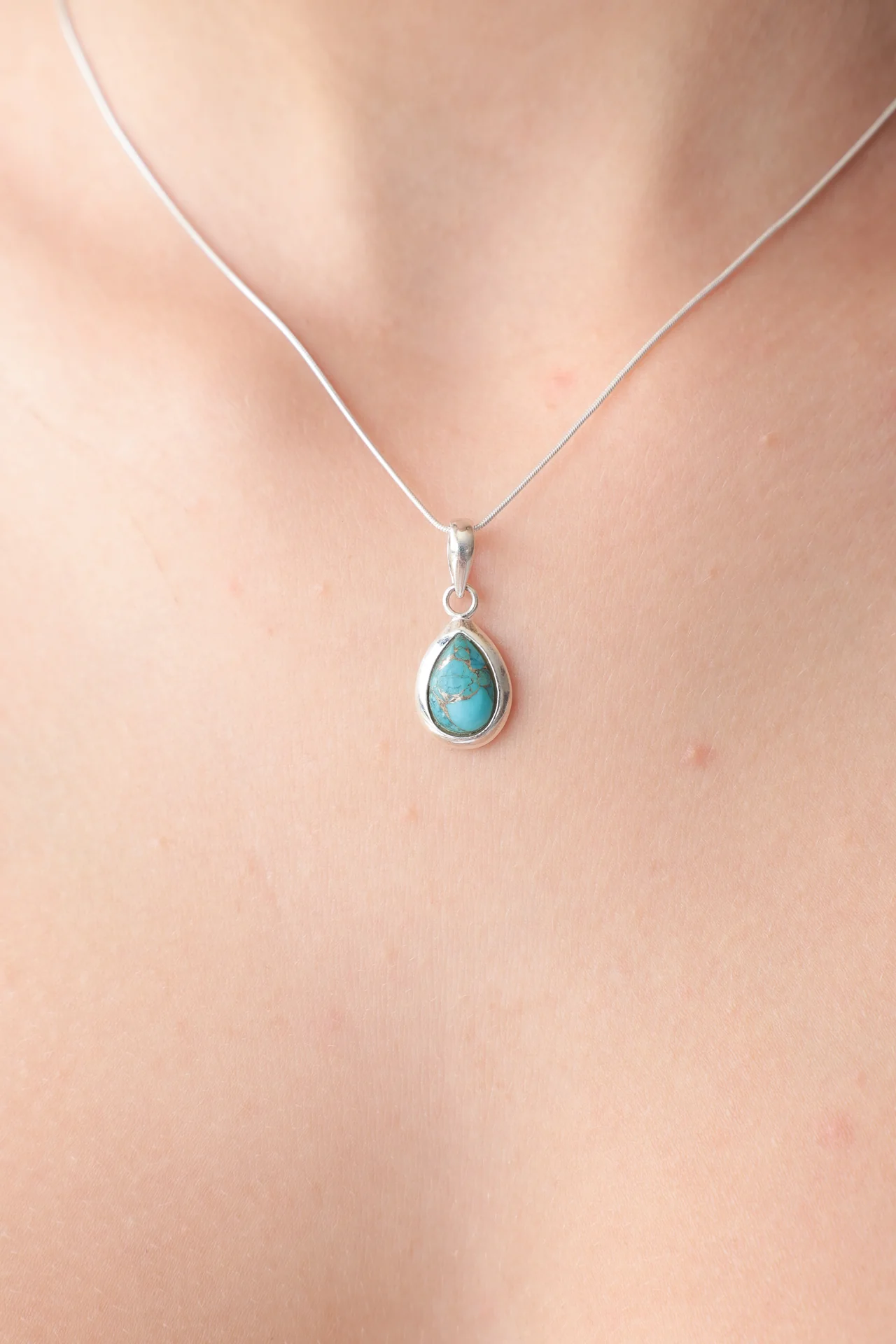 Small Teardrop Turquoise Pendant - Image 2
