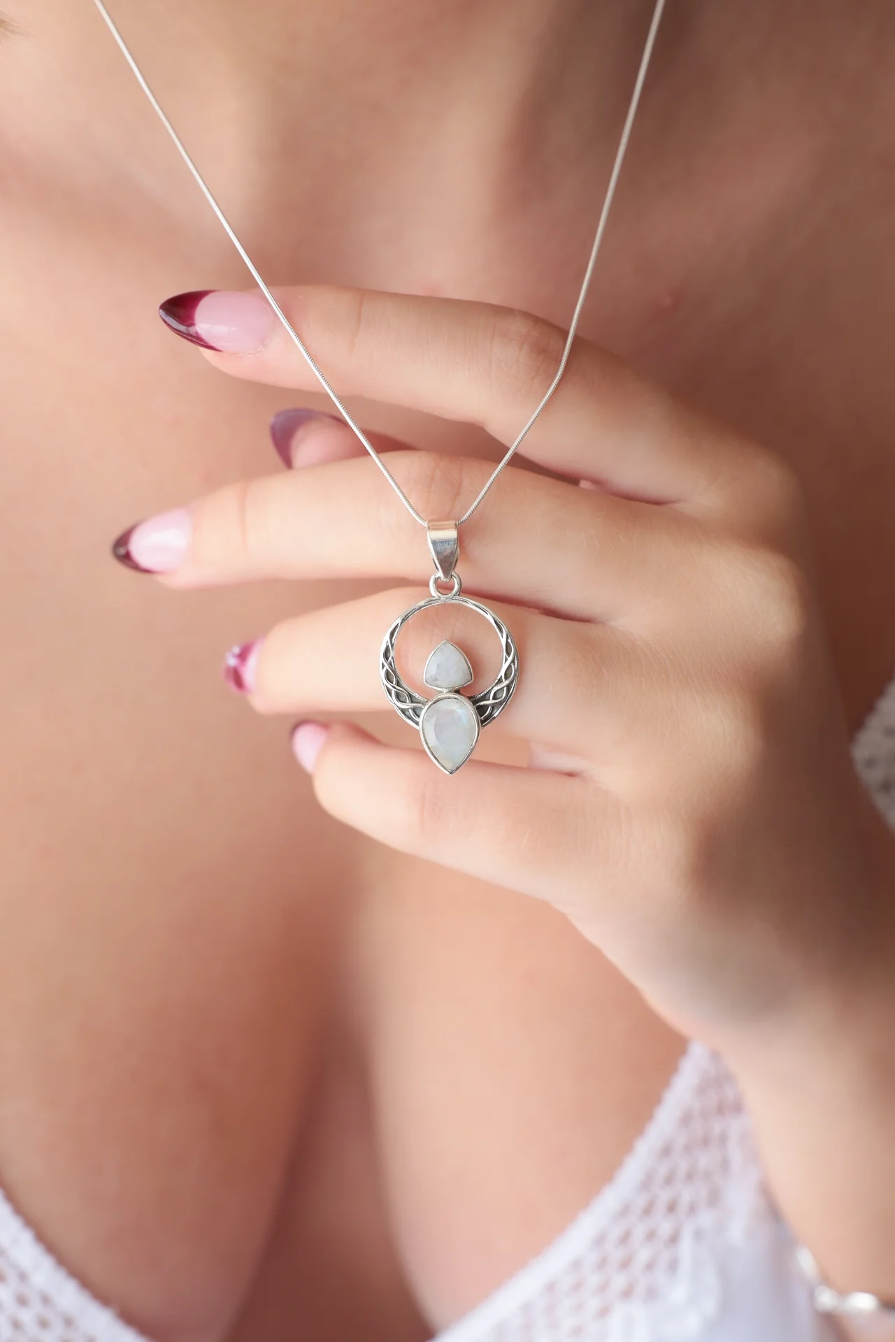 Kalinya Celtic Rainbow Moonstone Pendant