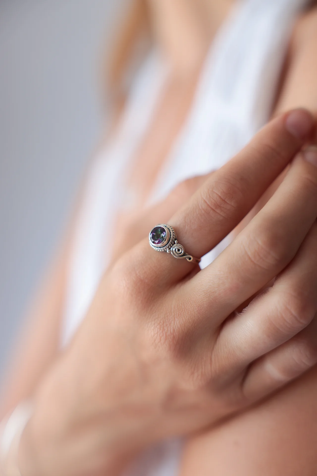 Anand Swirl Mystic Topaz Ring