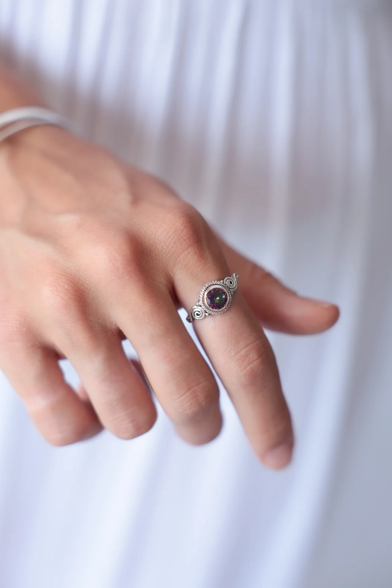 Anand Swirl Mystic Topaz Ring - Image 3