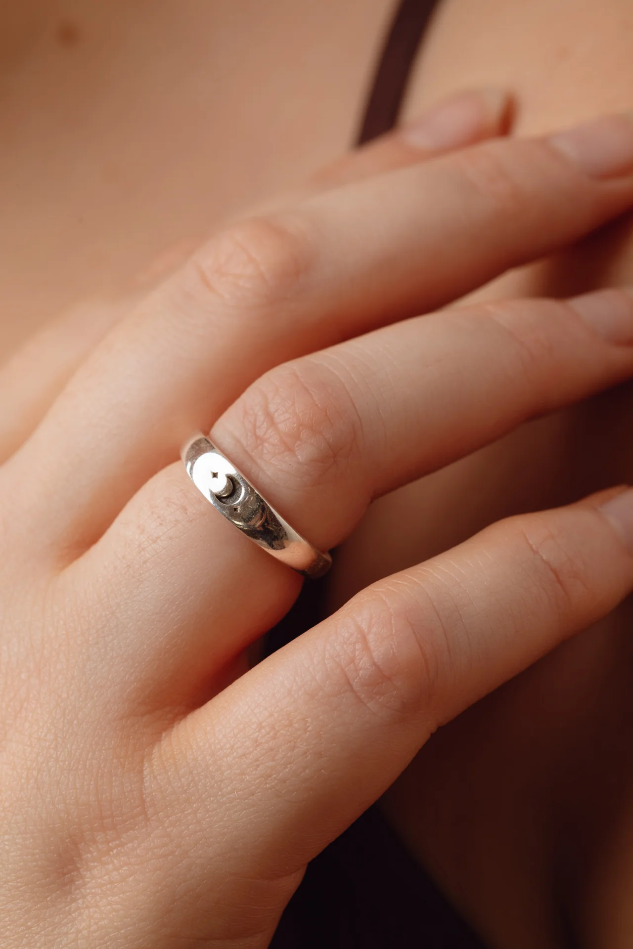 Tiny Crescent Moon Band - Image 3