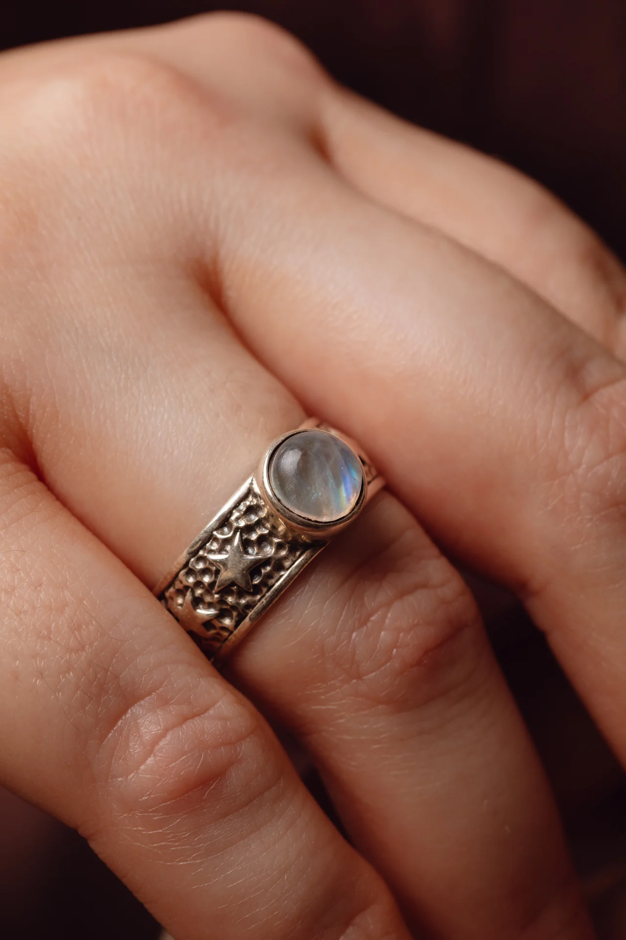 Starla Rainbow Moonstone Ring