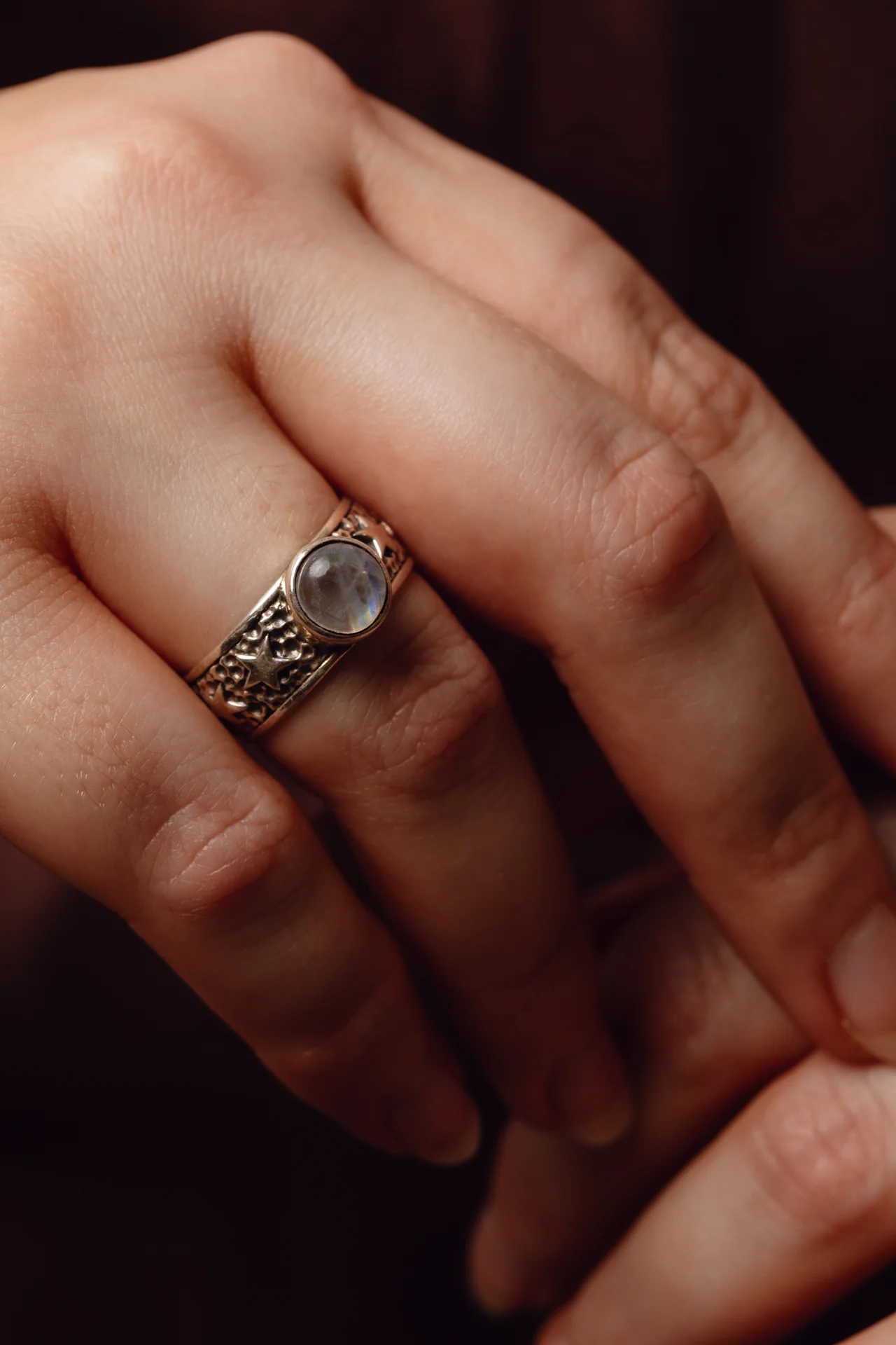 Starla Rainbow Moonstone Ring - Image 2