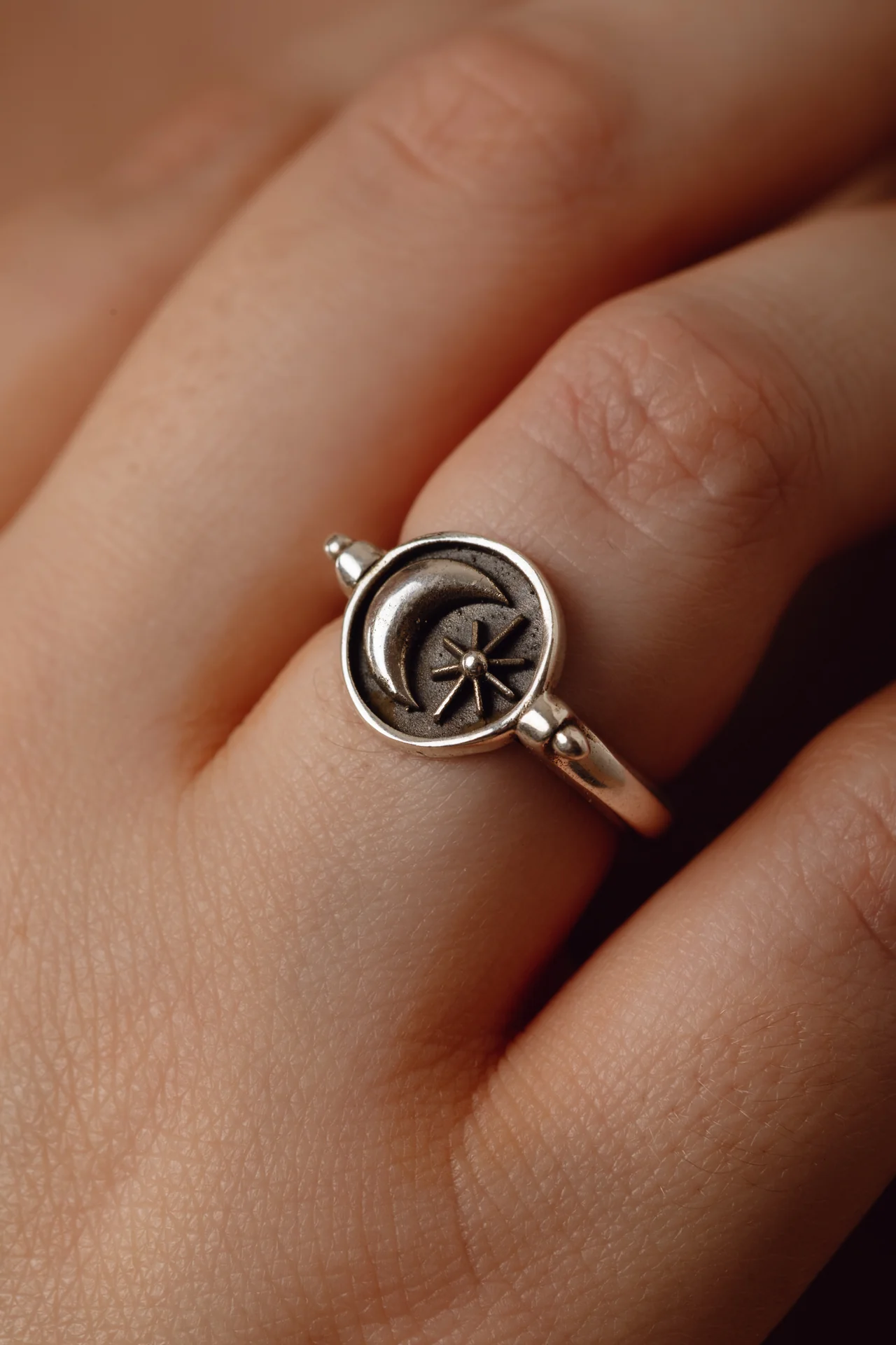 Sun and Moon Disc Ring