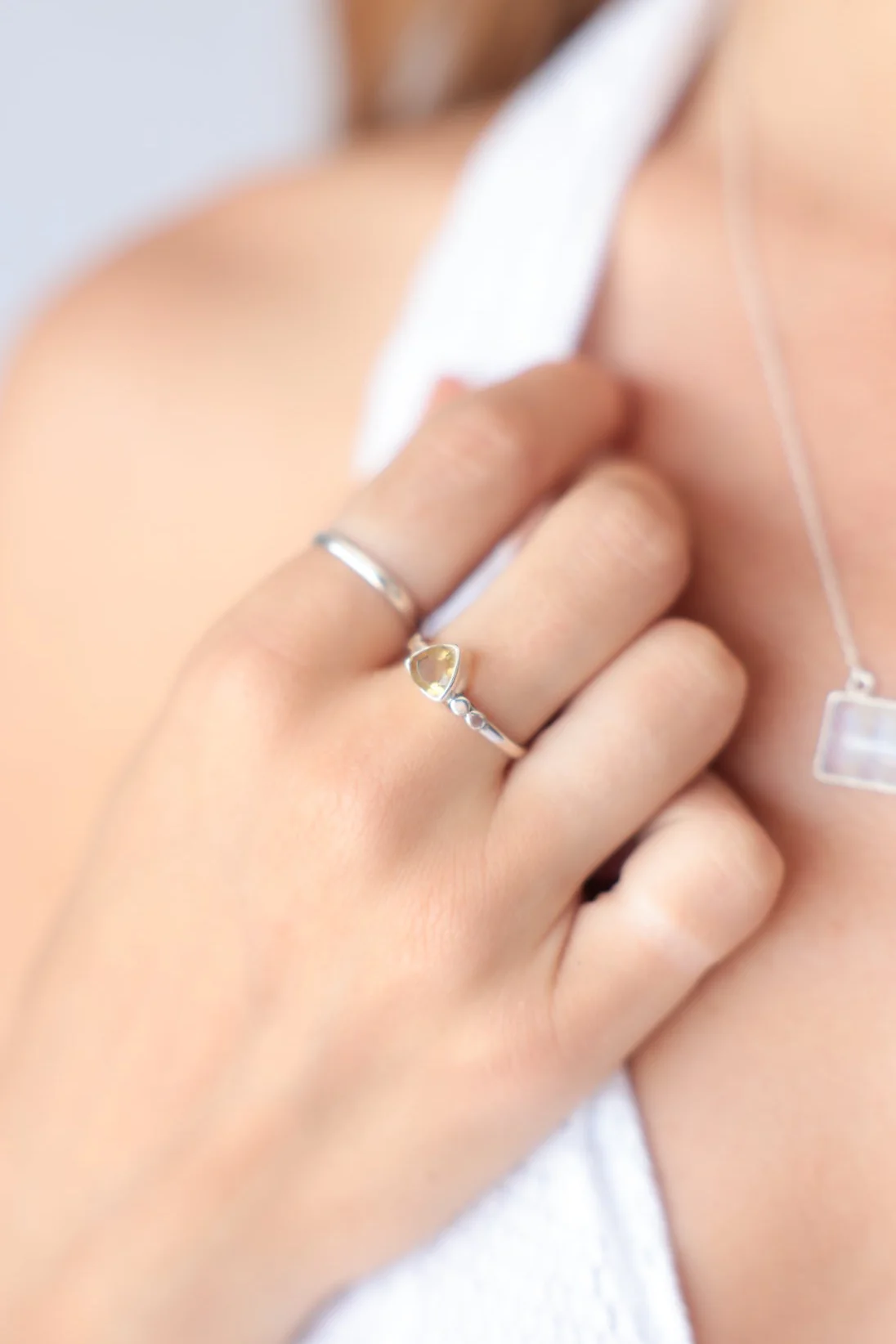 Briana Triangle Citrine Ring