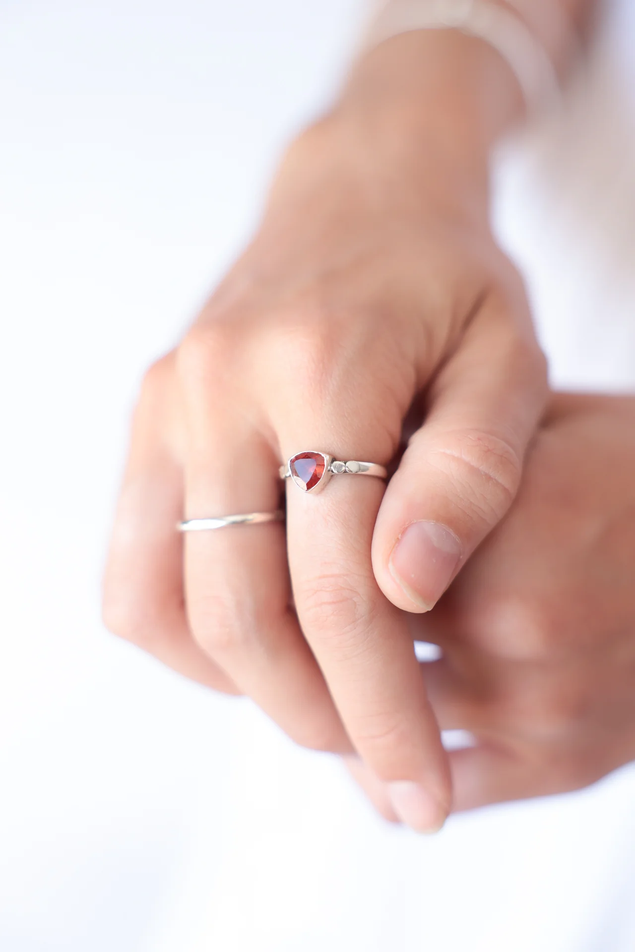 Briana Triangle Garnet Ring