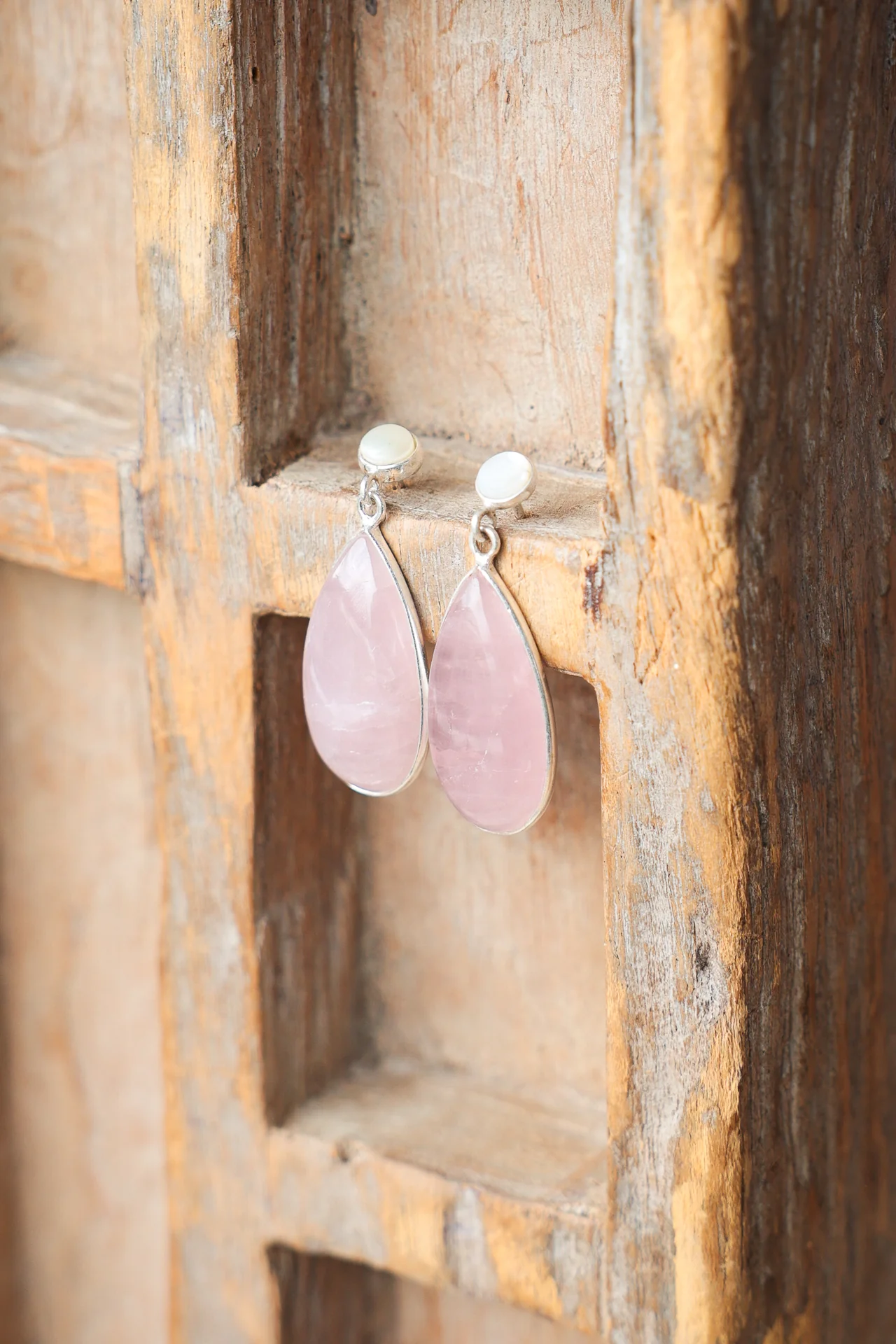 Clarice Rose Quartz Drops - Image 3