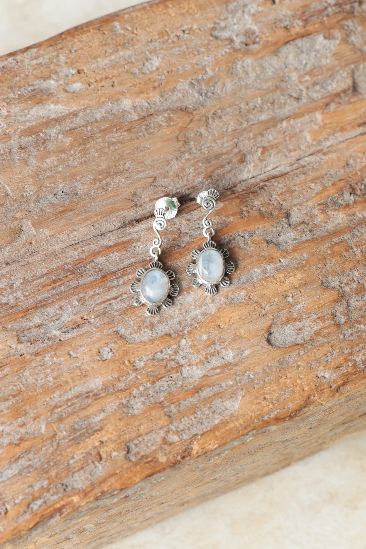 Floral Rainbow Moonstone Swirl Drops - Image 2