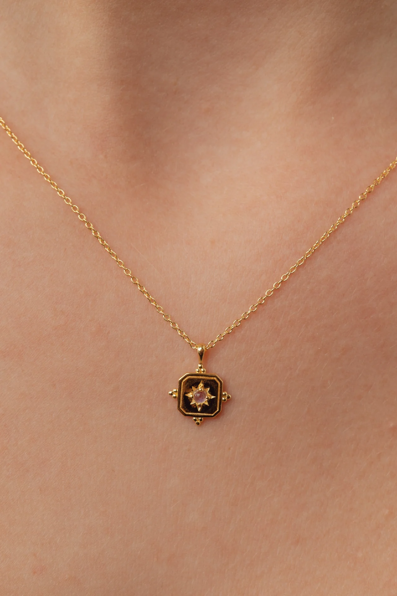 Noemi Rainbow Moonstone Gold Necklace - Image 3