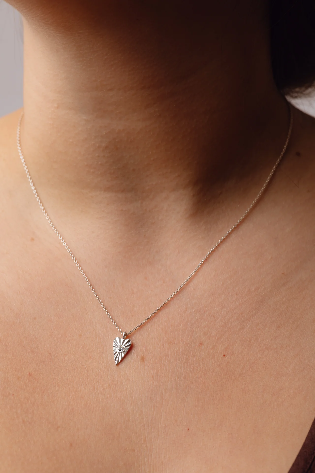 Lover's Gaze Black Onyx Silver Necklace - Image 2