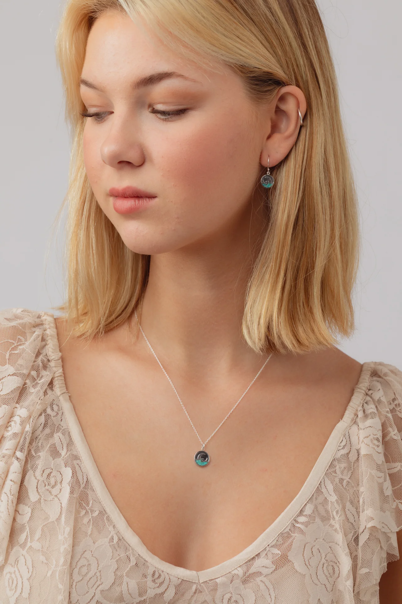 Navae Turquoise Silver Necklace - Image 2