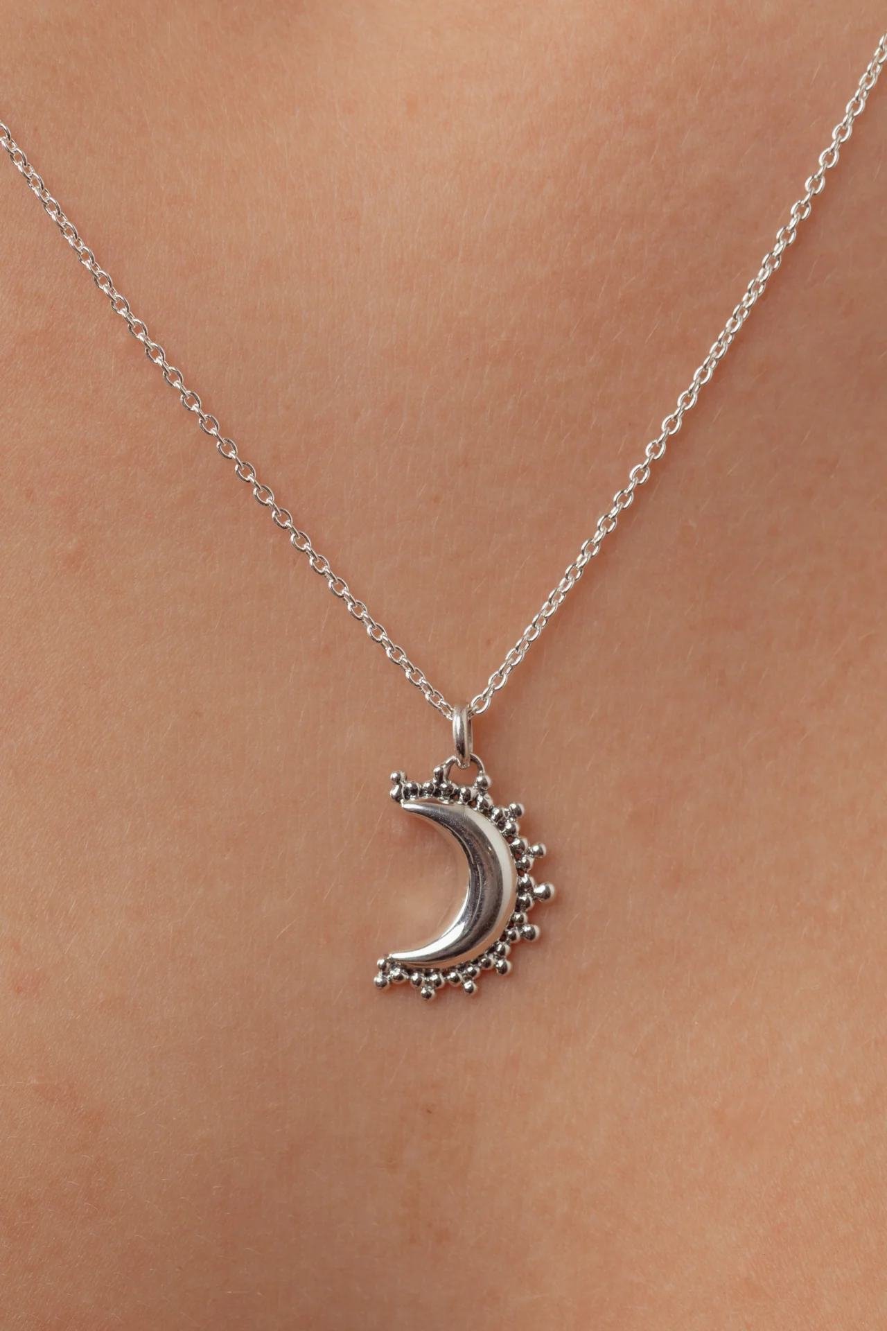 Celestie Silver Moon Necklace - Image 4