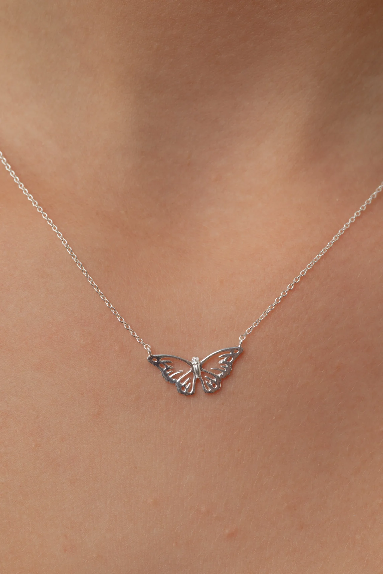 Farfalla Butterfly Silver Necklace