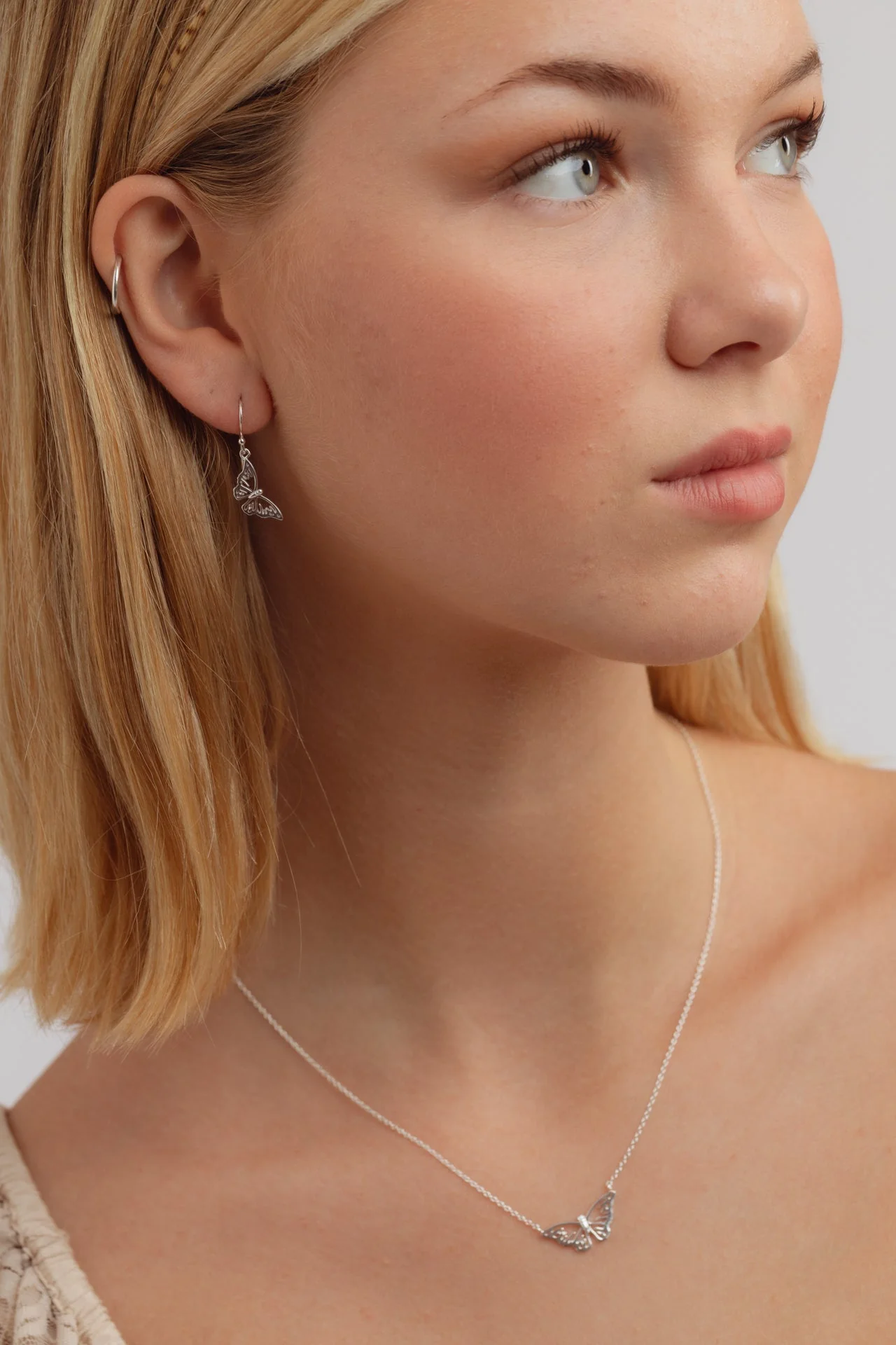 Farfalla Butterfly Silver Necklace - Image 2