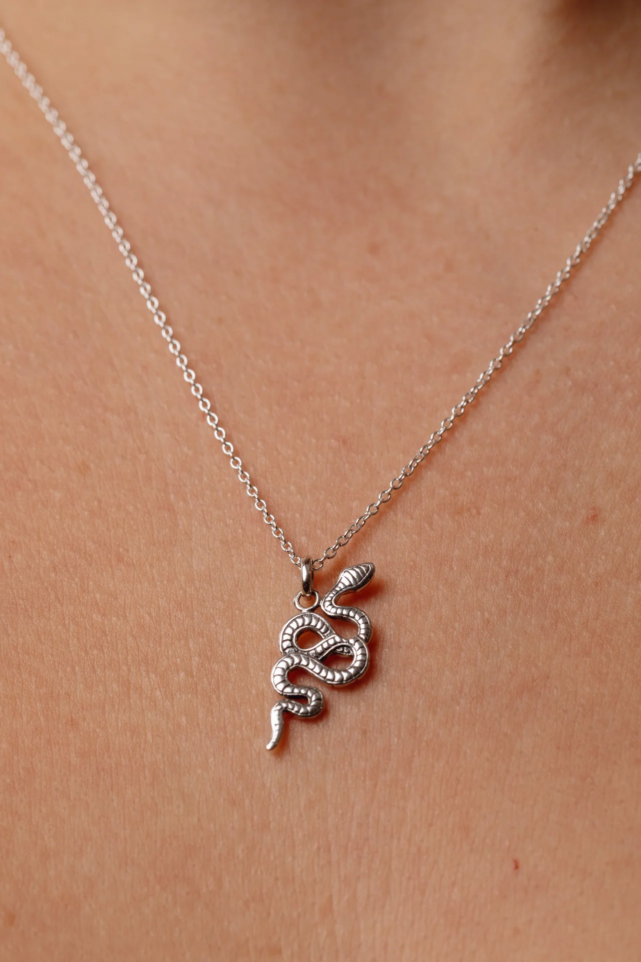 Slither Snake Silver Necklace