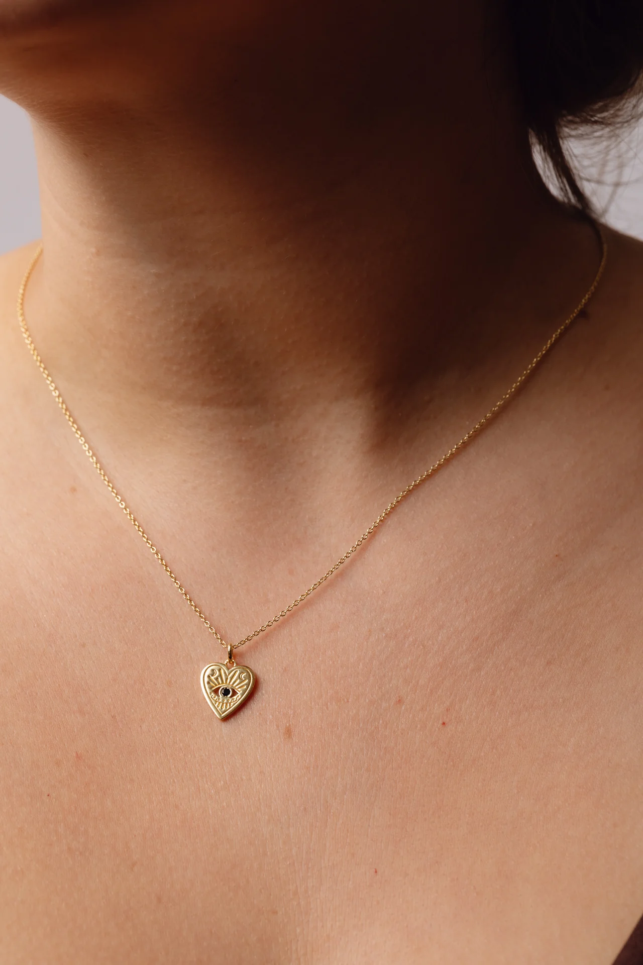 Eyes of Love Black Onyx Gold Necklace - Image 2
